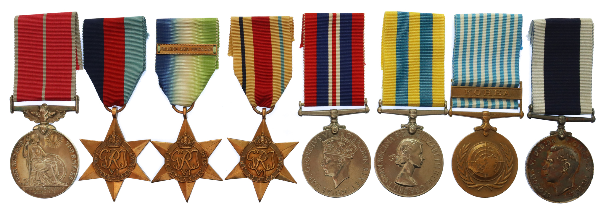 Korean War B.E.M. (Military), WW2 and Royal Navy Long Service & Good Conduct Medal Group of Eight - Petty Officer (T.D.I.) C.O. Rowland, Royal Navy, HMS Charity
