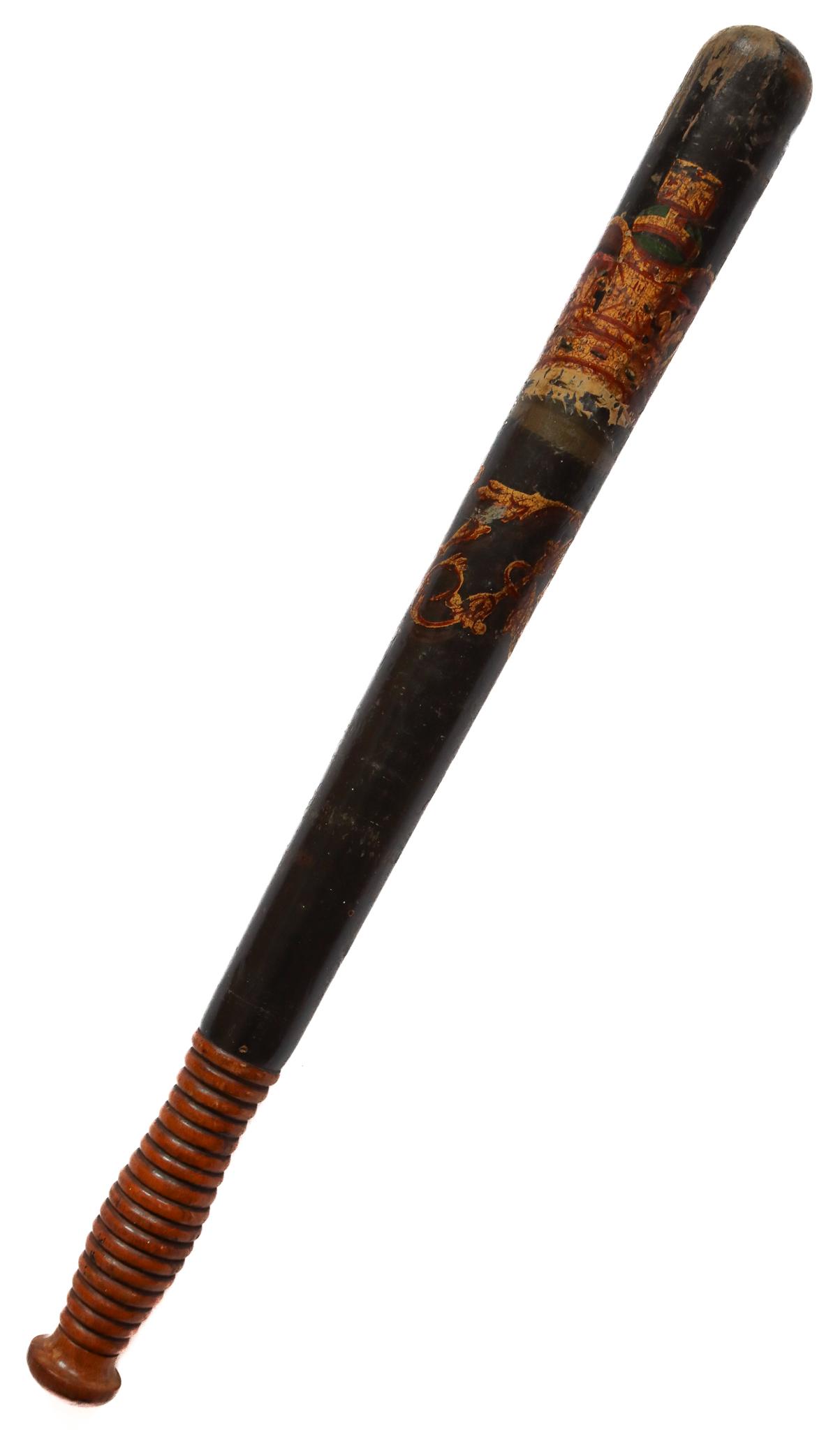 Victorian Hand Painted Police Truncheon with Makers Mark