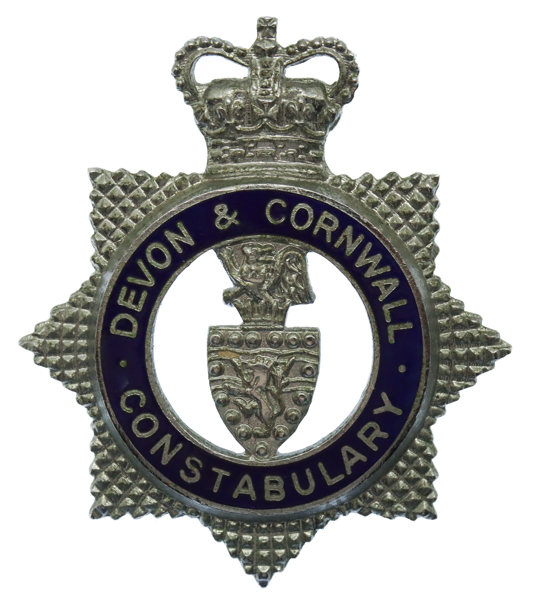 Devon & Cornwall Constabulary Senior Officer's Enamelled Cap Badge - Queen's Crown