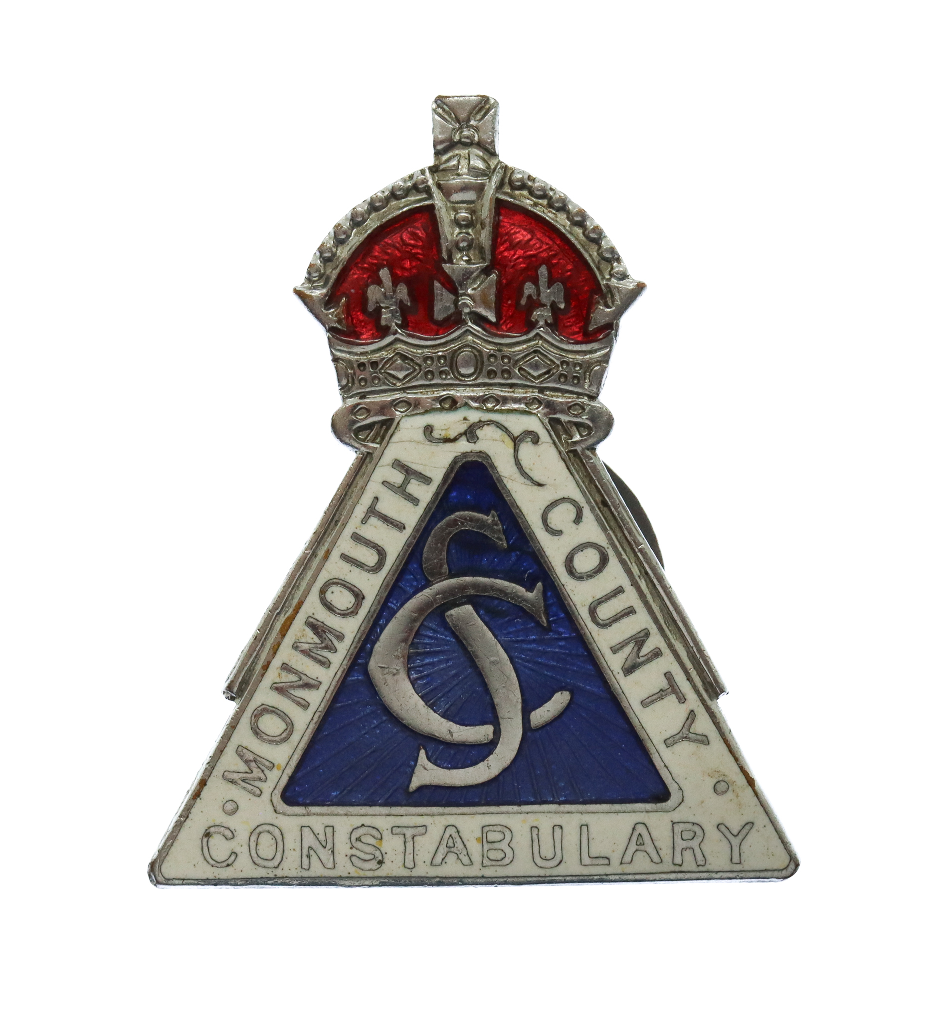 Monmouth County Constabulary Special Constable Enamelled Lapel Badge - King's Crown