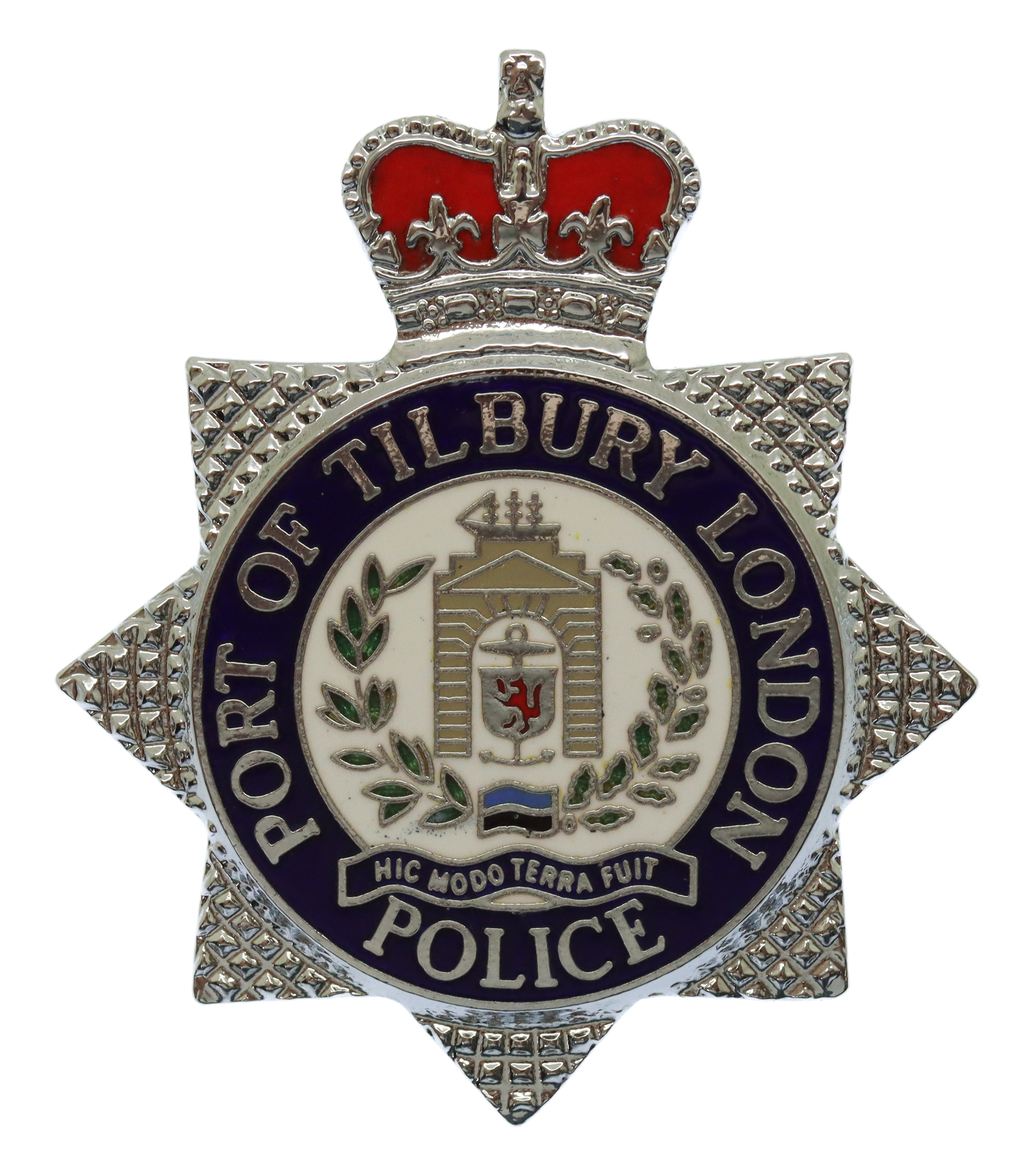 Port of Tilbury London Police Enamelled Cap Badge - Queen's Crown