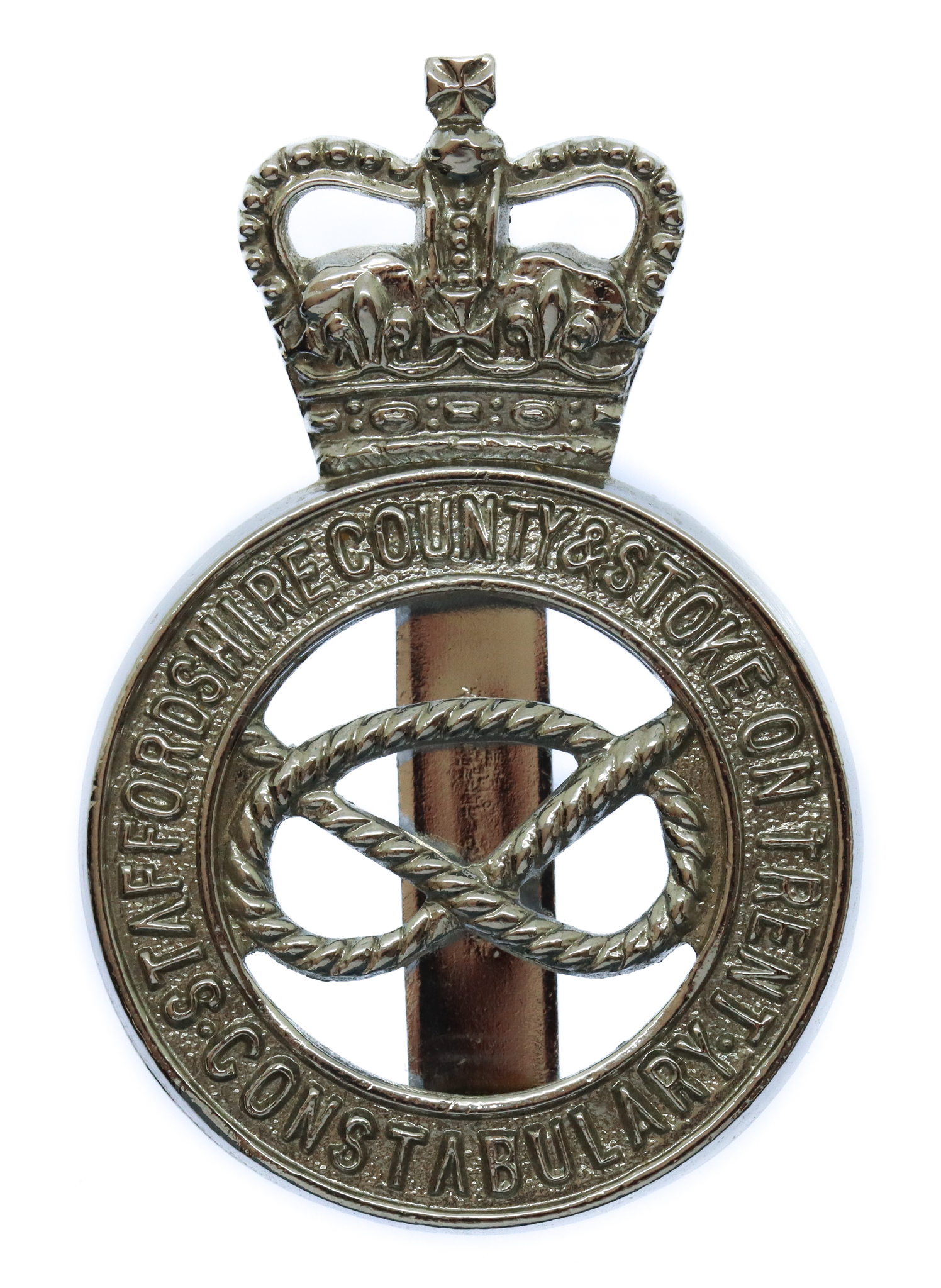 Staffordshire County & Stoke-on-Trent Constabulary Cap Badge - Queen's Crown
