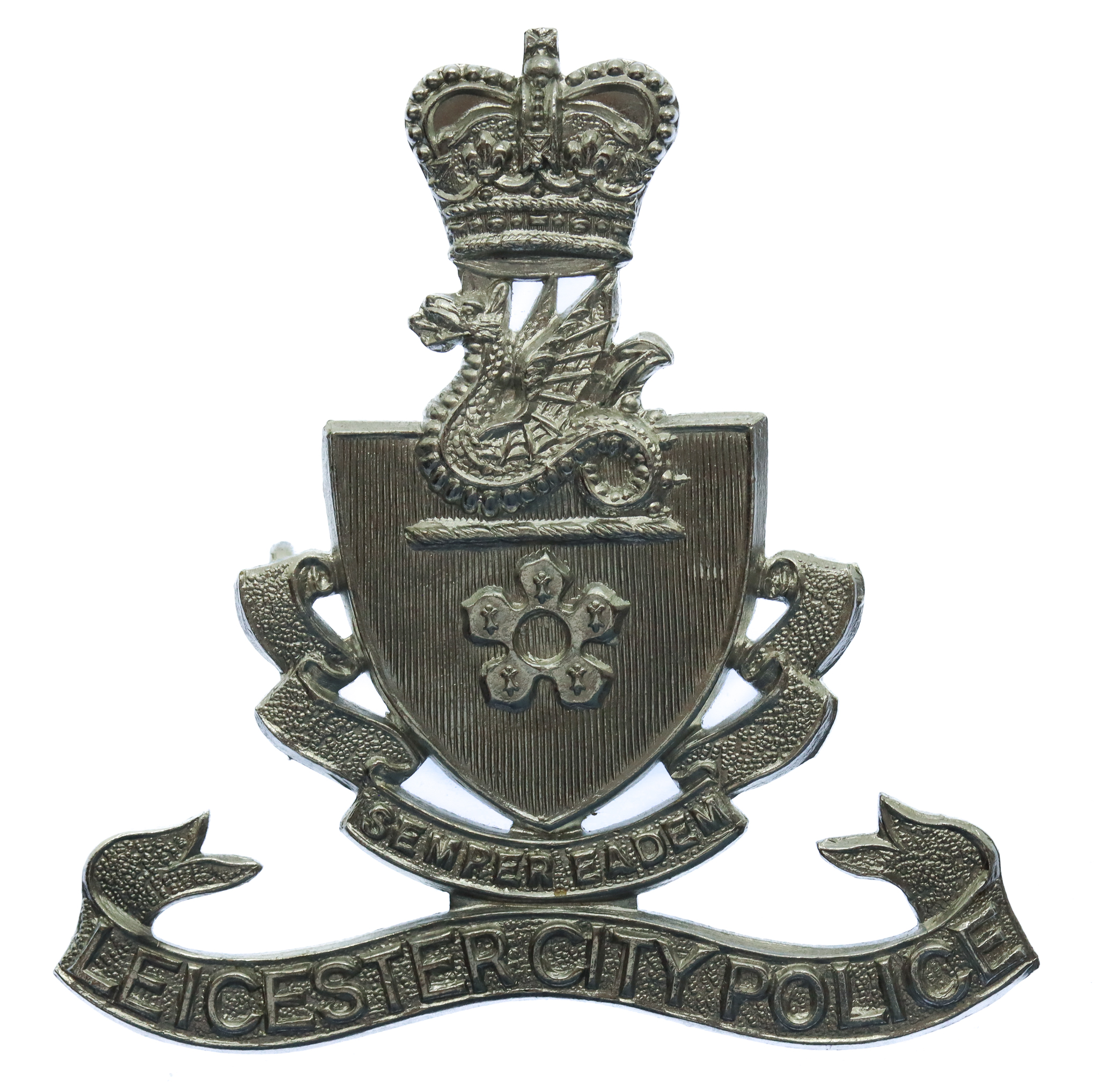 Leicester City Police Cap Badge - Queen's Crown