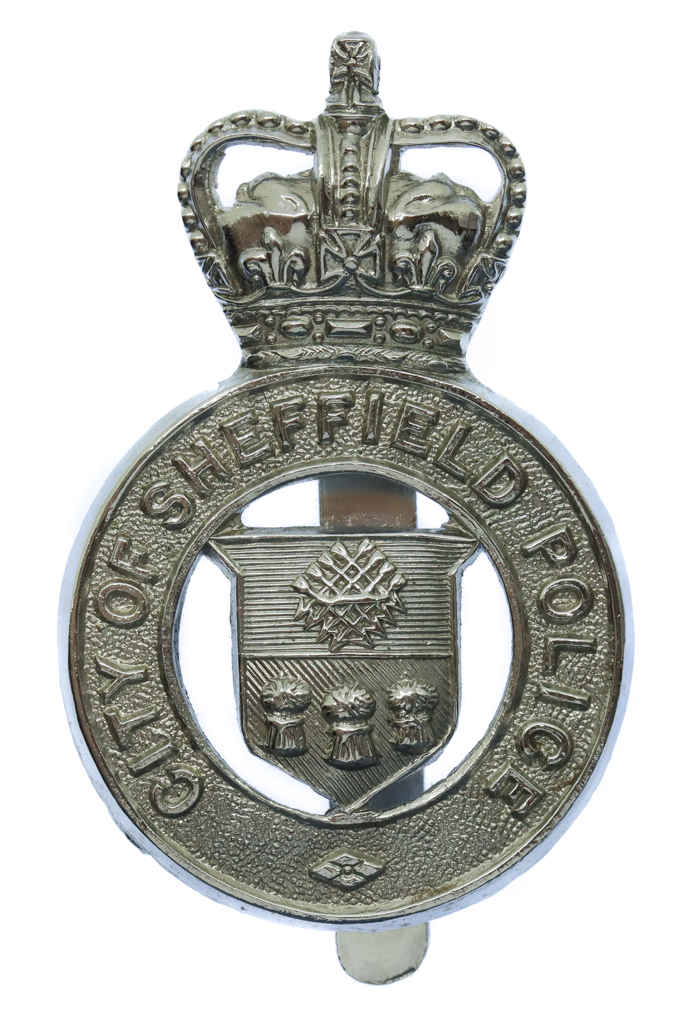 Sheffield City Police Cap Badge - Queen's Crown