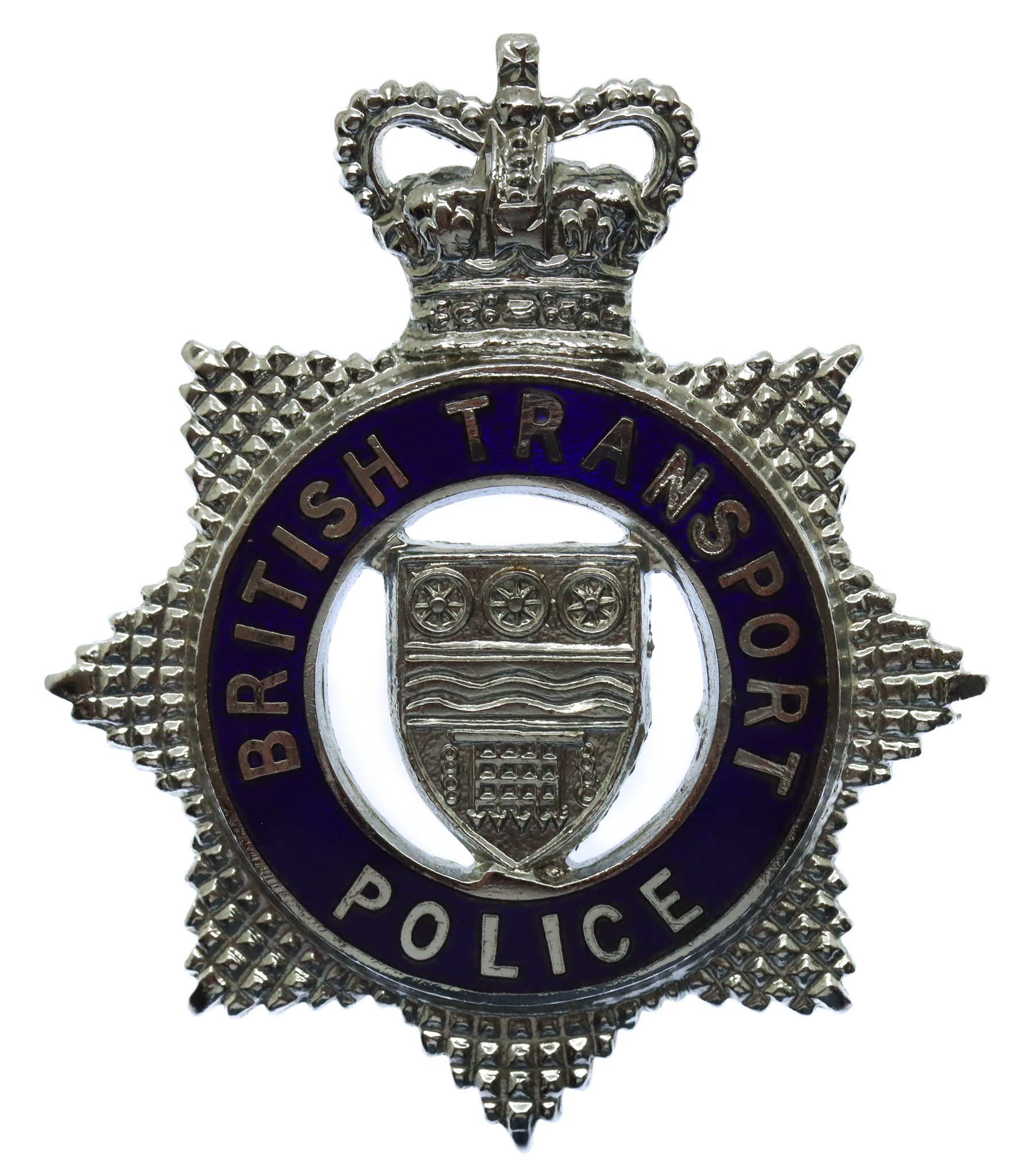 British Transport Police (B.T.P.) Senior Officer's Enamelled Cap Badge - Queen's Crown