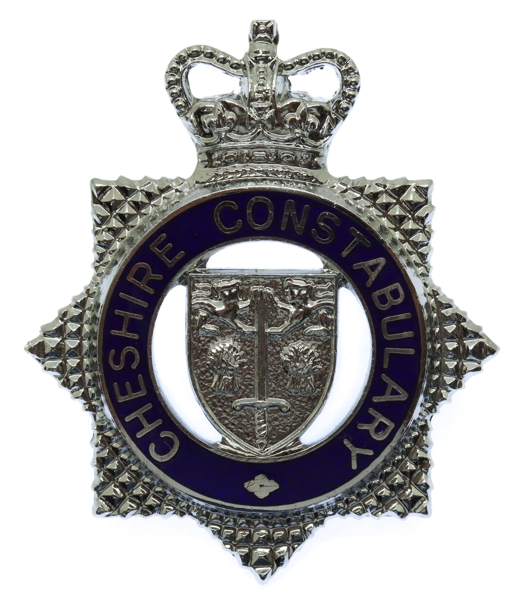 Cheshire Constabulary Senior Officer's Enamelled Cap Badge - Queen's Crown