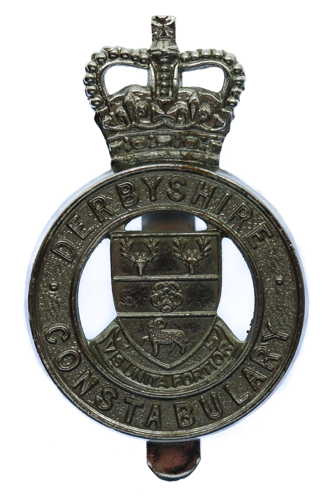Derbyshire Constabulary Cap Badge - Queen's Crown