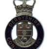 Derbyshire Constabulary Enamelled Cap Badge - Queen's Crown