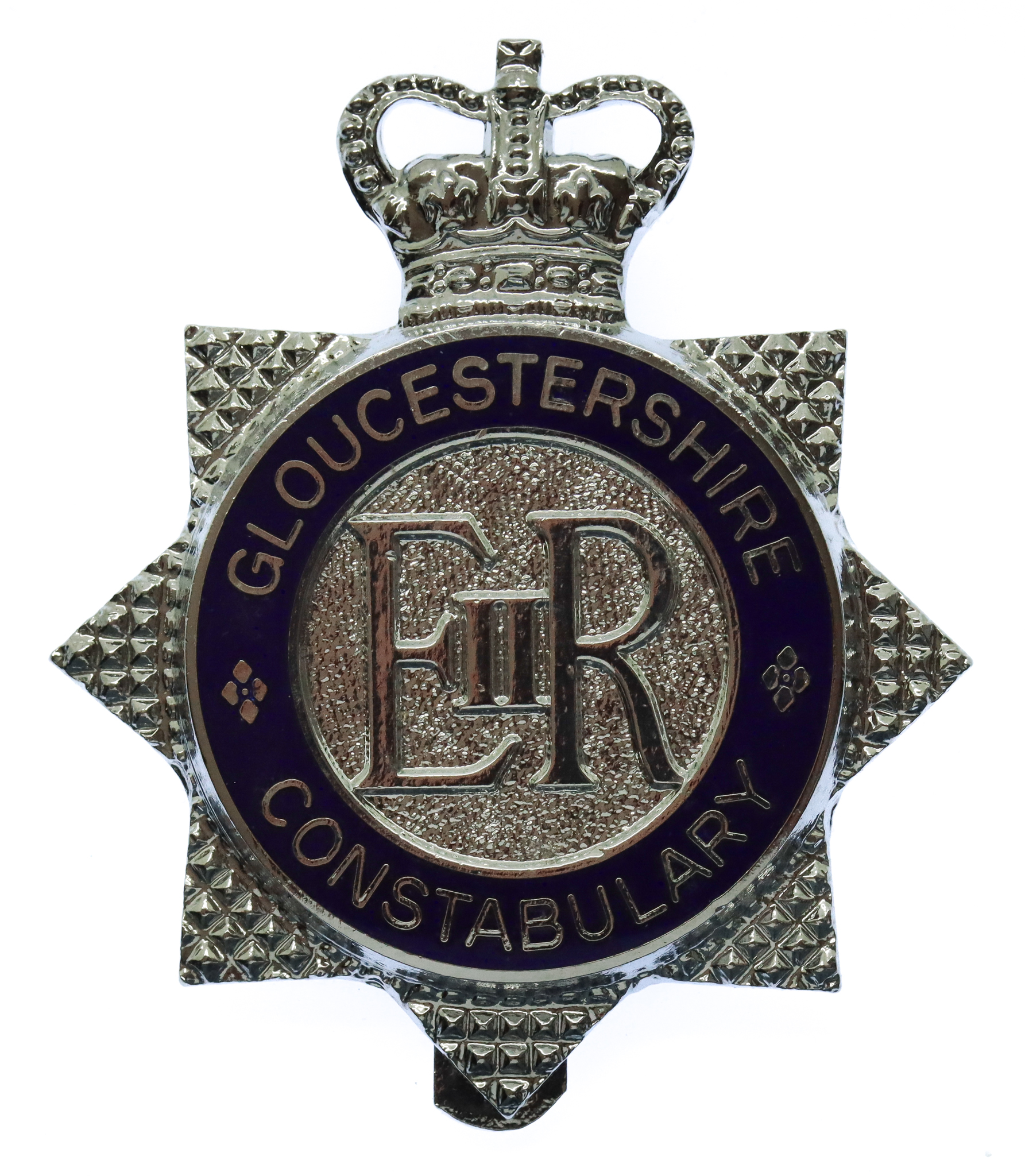 Gloucestershire Constabulary Enamelled Star Cap Badge - Queen's Crown