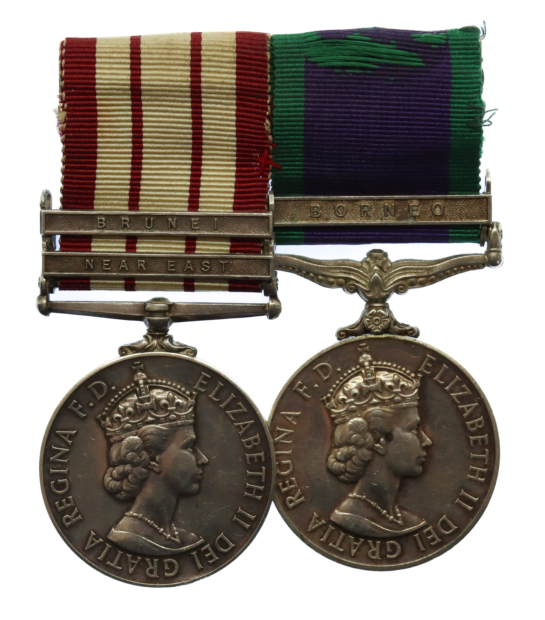 Naval General Service Medal (Clasps - Near East, Brunei) and Campaign Service Medal (Clasp - Borneo) - A.A.1. B. Mills, Royal Navy