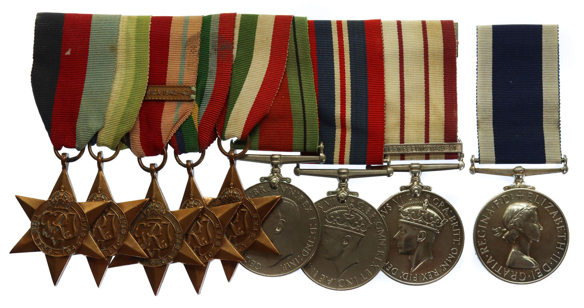 WW2, Naval General Service Medal (Clasp - Minesweeping 1945-51) and RN Long Service & Good Conduct Medal Group of Nine - Mech.1. D.J. Davies, Royal Navy, HMS Ambush (Submarine)