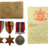 WW2 Corinth Canal Casualty Medal Group of Three with Box of Issue & Condolence Slip - Tpr. G.P. Pepper, 4th Queen's Own Hussars (Royal Armoured Corps) - K.I.A. 26/4/1941