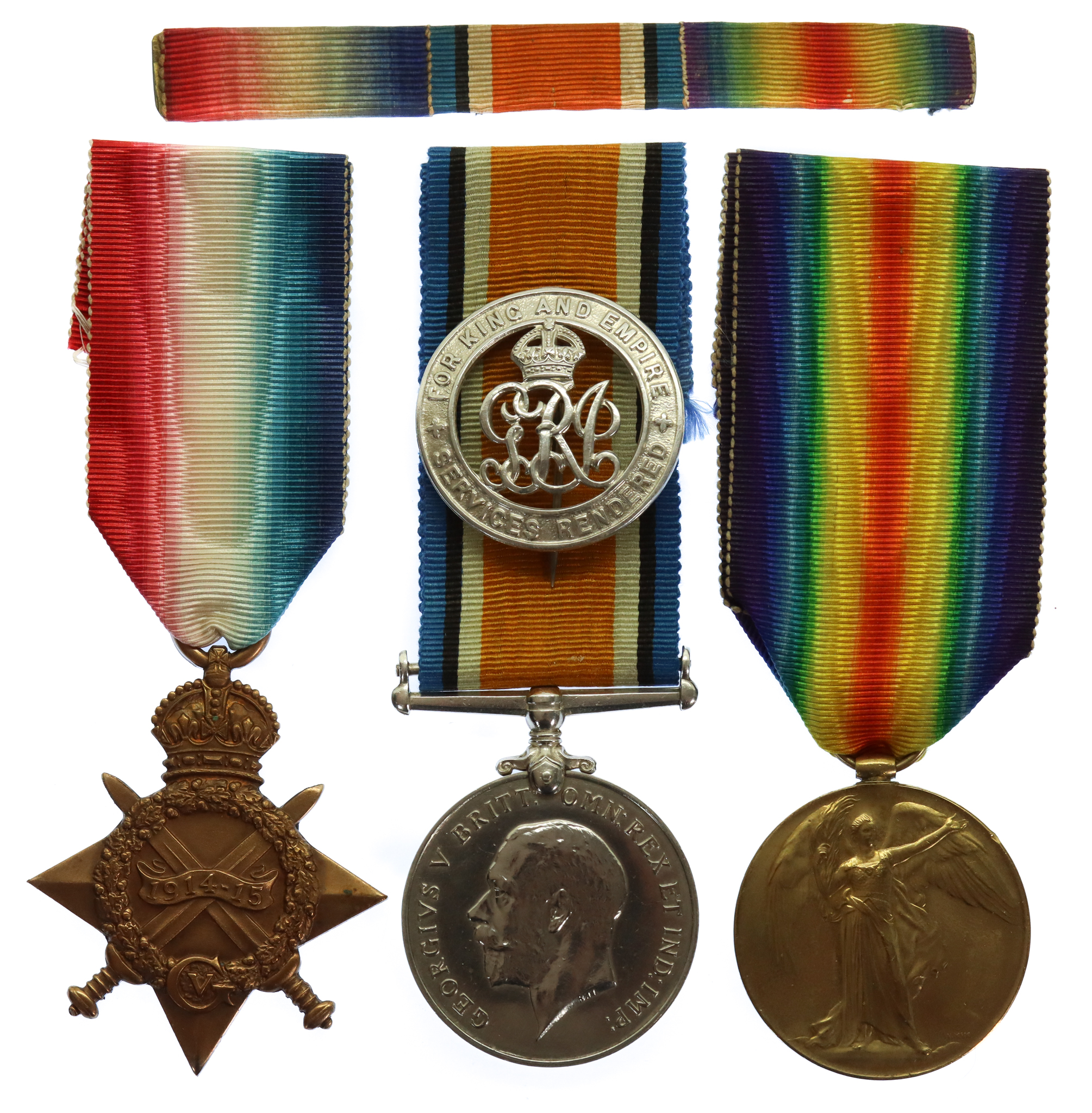 WW1 1914-15 Star Medal Trio and Silver War Badge - Pte. S. Impey, 1st London Regiment - Wounded