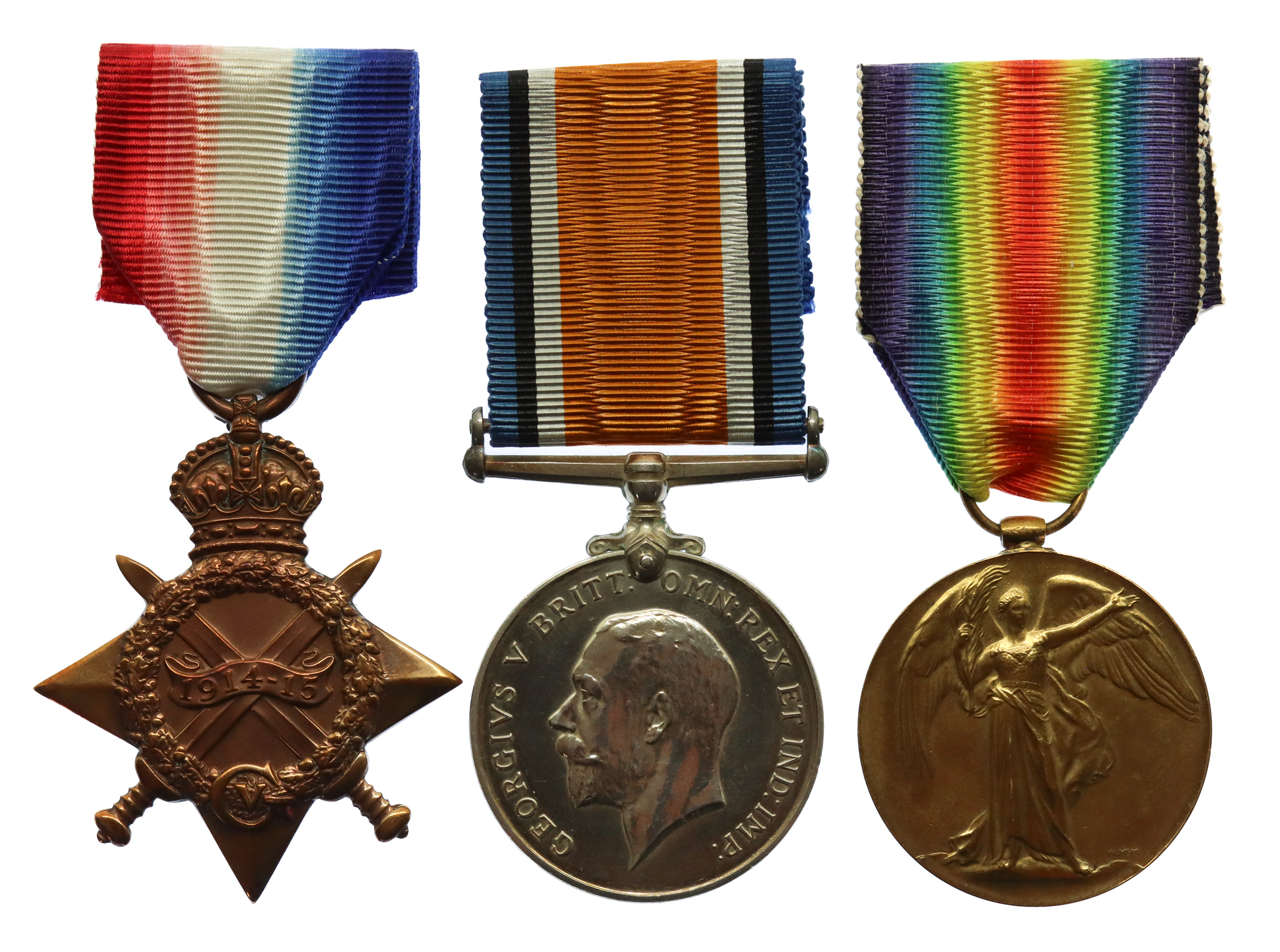 WW1 1914-15 Star Casualty Medal Trio - Midshipman R.A. Bryan, Royal Navy - K.I.A. 27/4/1916