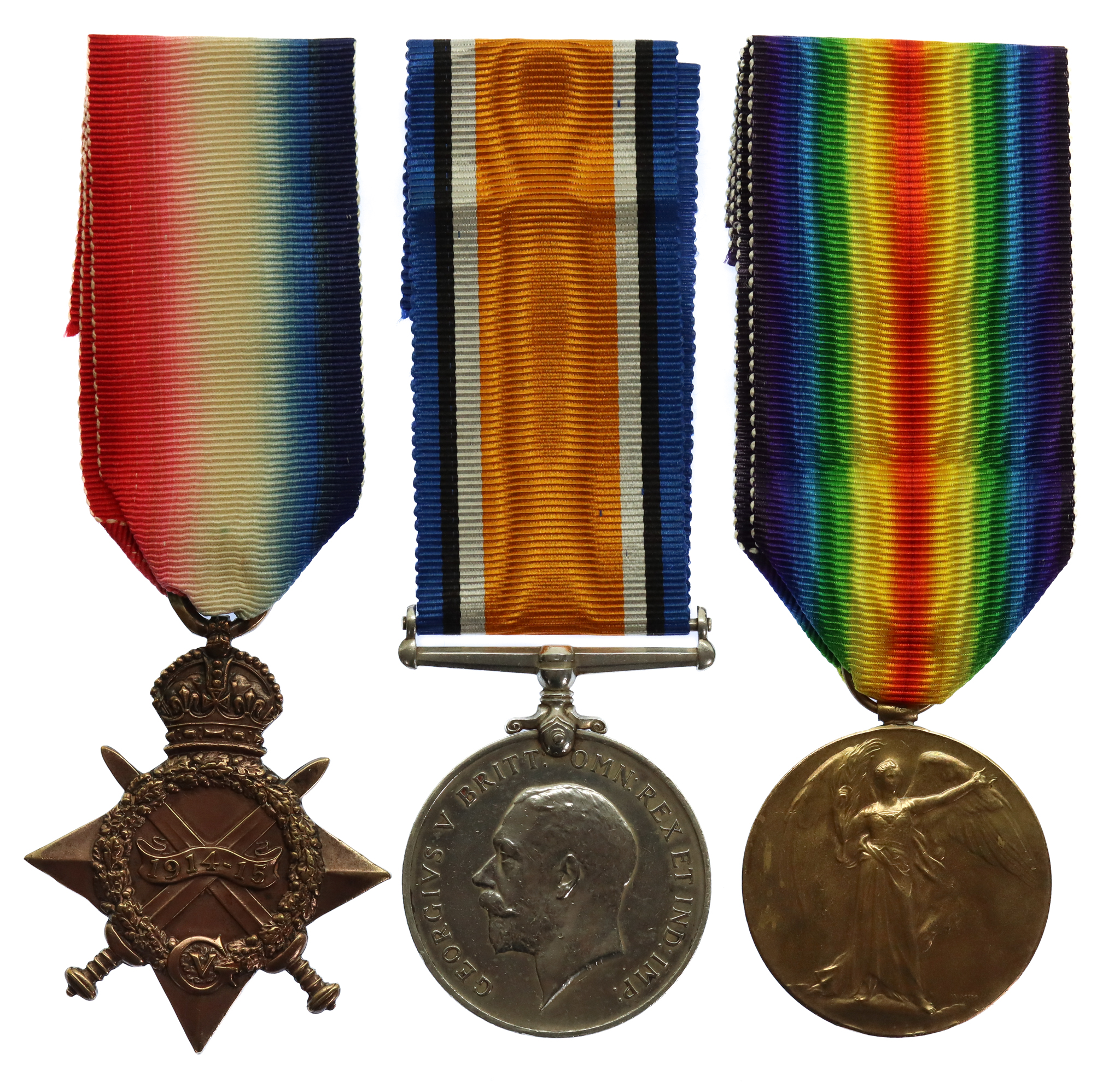 WW1 1914-15 Star Medal Trio - Pte. H. Allen, Argyll & Sutherland Highlanders