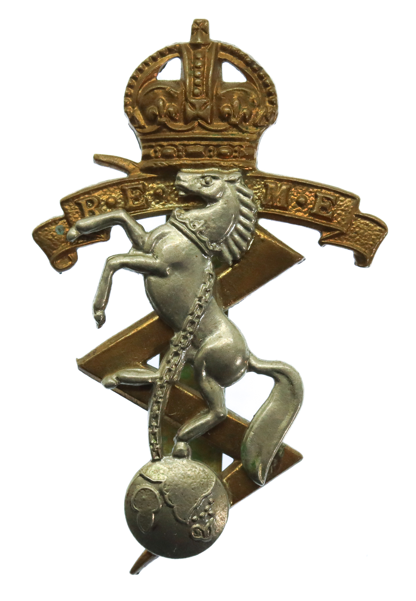 Royal Electrical & Mechanical Engineers (R.E.M.E.) Cap Badge - King's Crown (2nd Pattern)