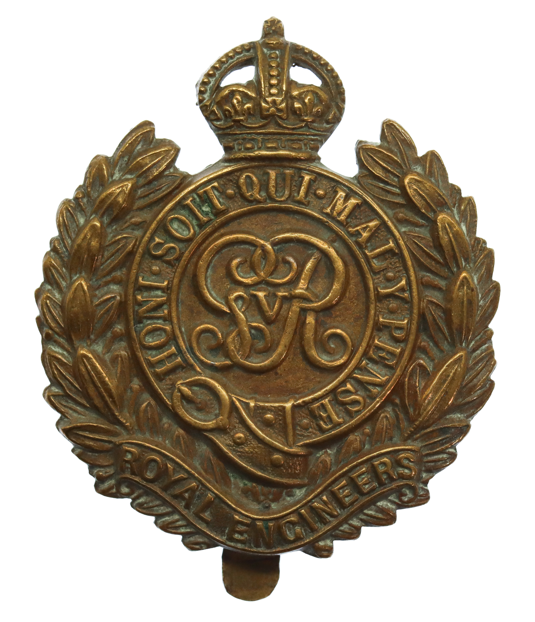 George V Royal Engineers WW1 Economy Cap Badge