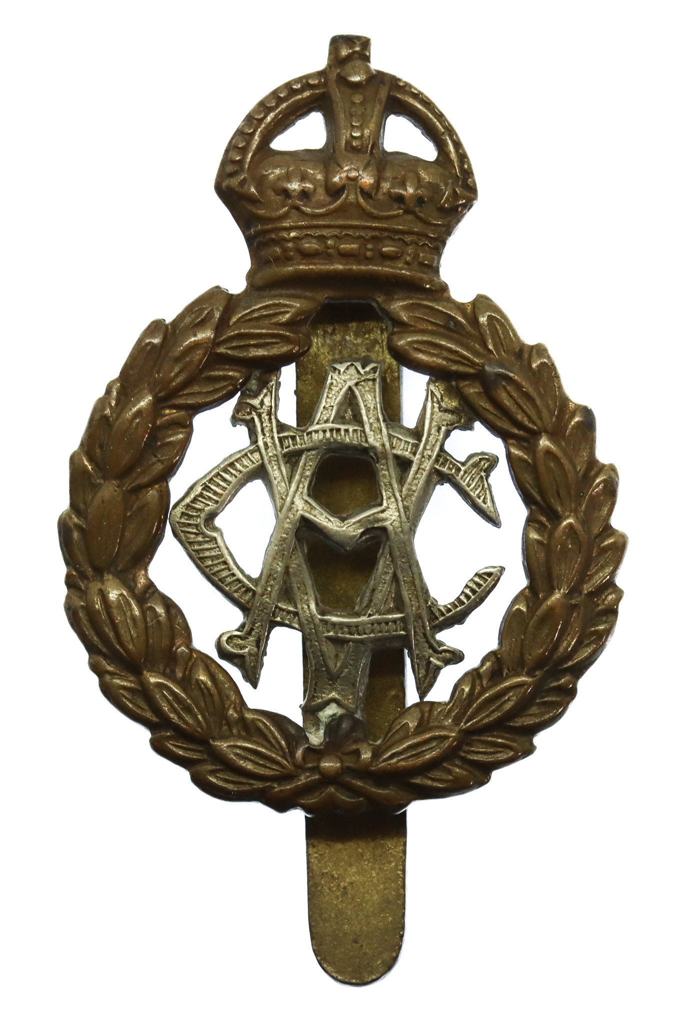 Army Veterinary Corps (A.V.C.) Bi-Metal Cap Badge - King's Crown