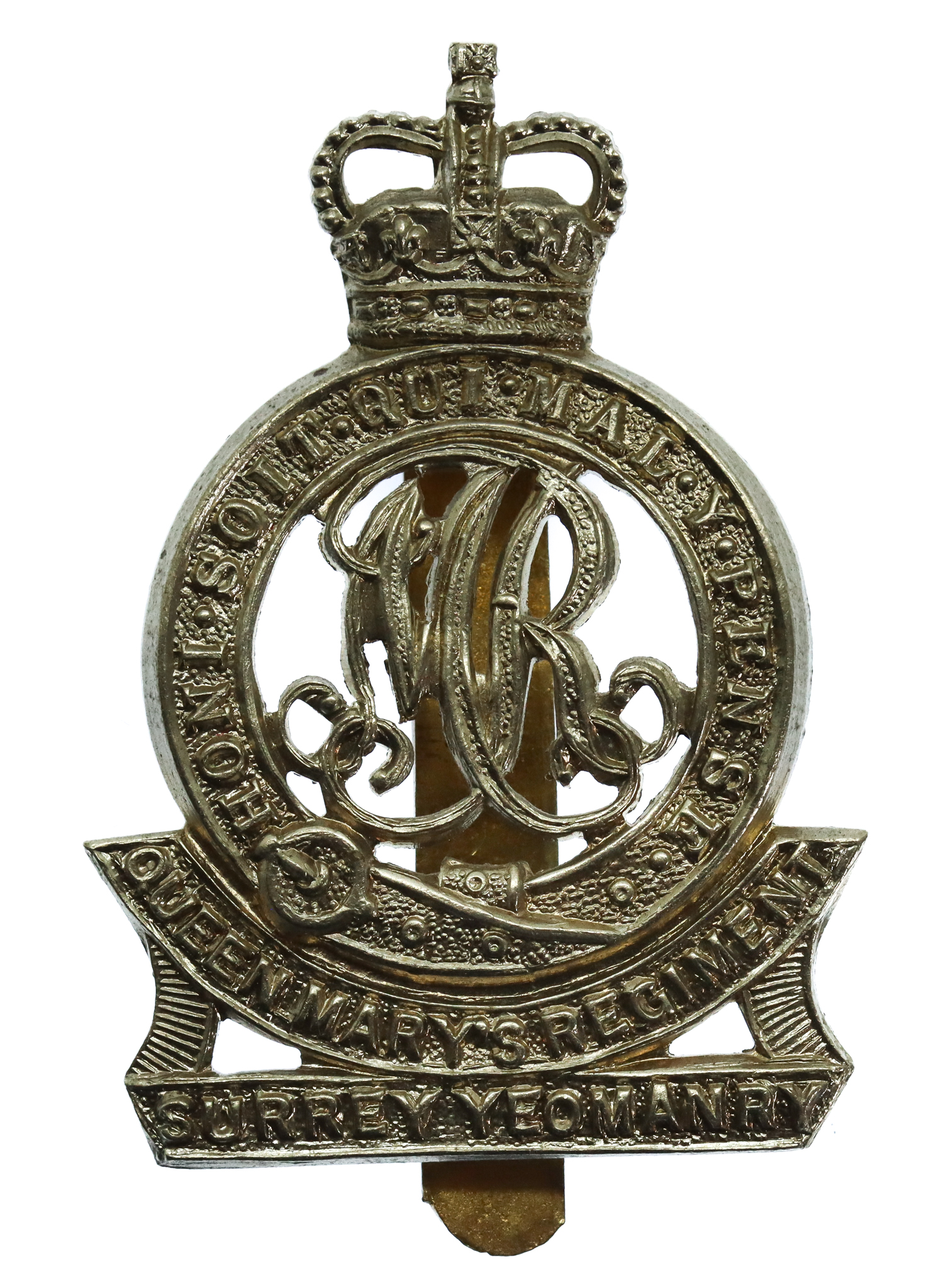 Surrey Yeomanry (Queen Mary's Regiment) Cap Badge - Queen's Crown