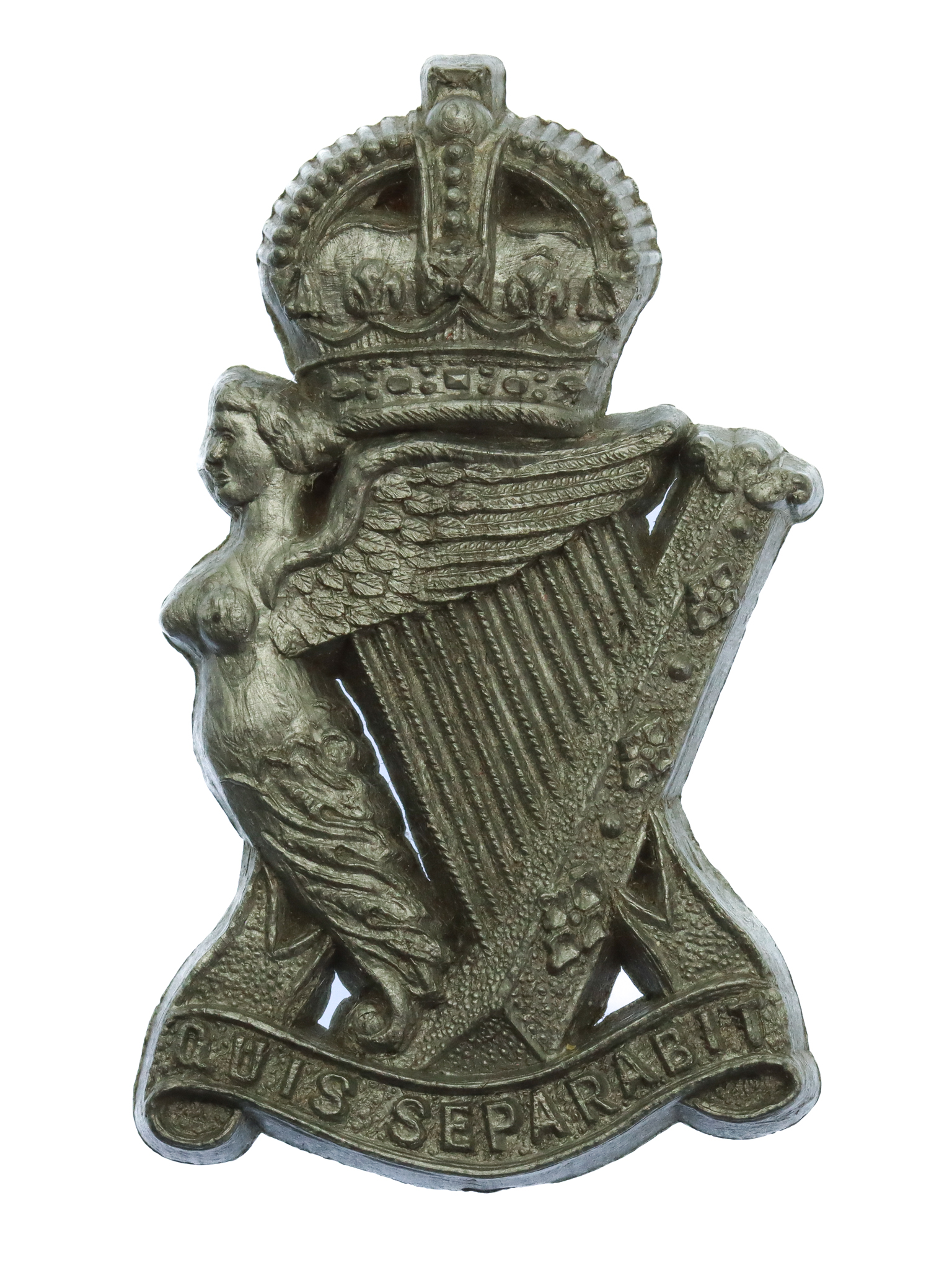 Royal Ulster Rifles (R.U.R.) WW2 Plastic Economy Cap Badge 