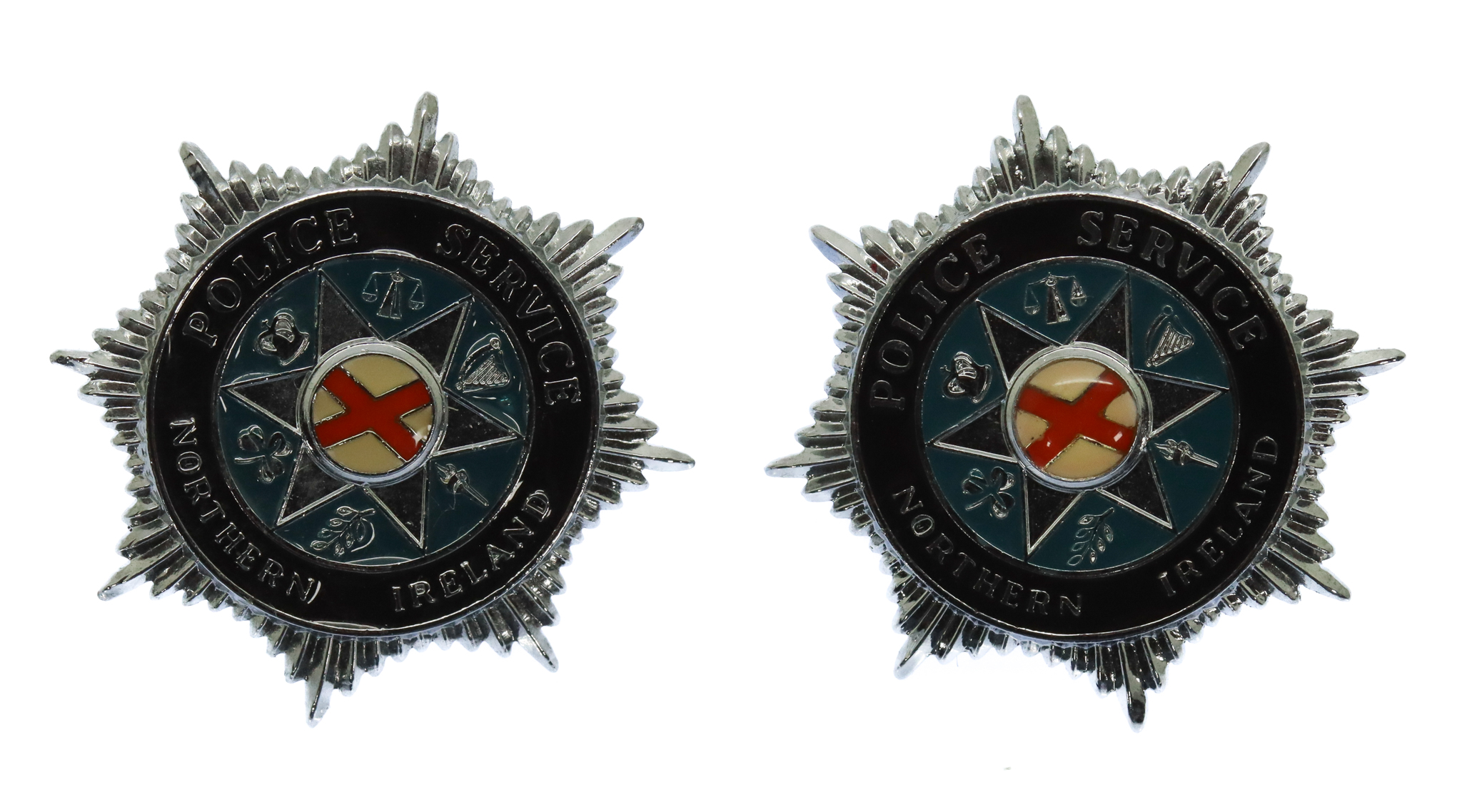 Pair of Police Service Northern Ireland Collar Badges