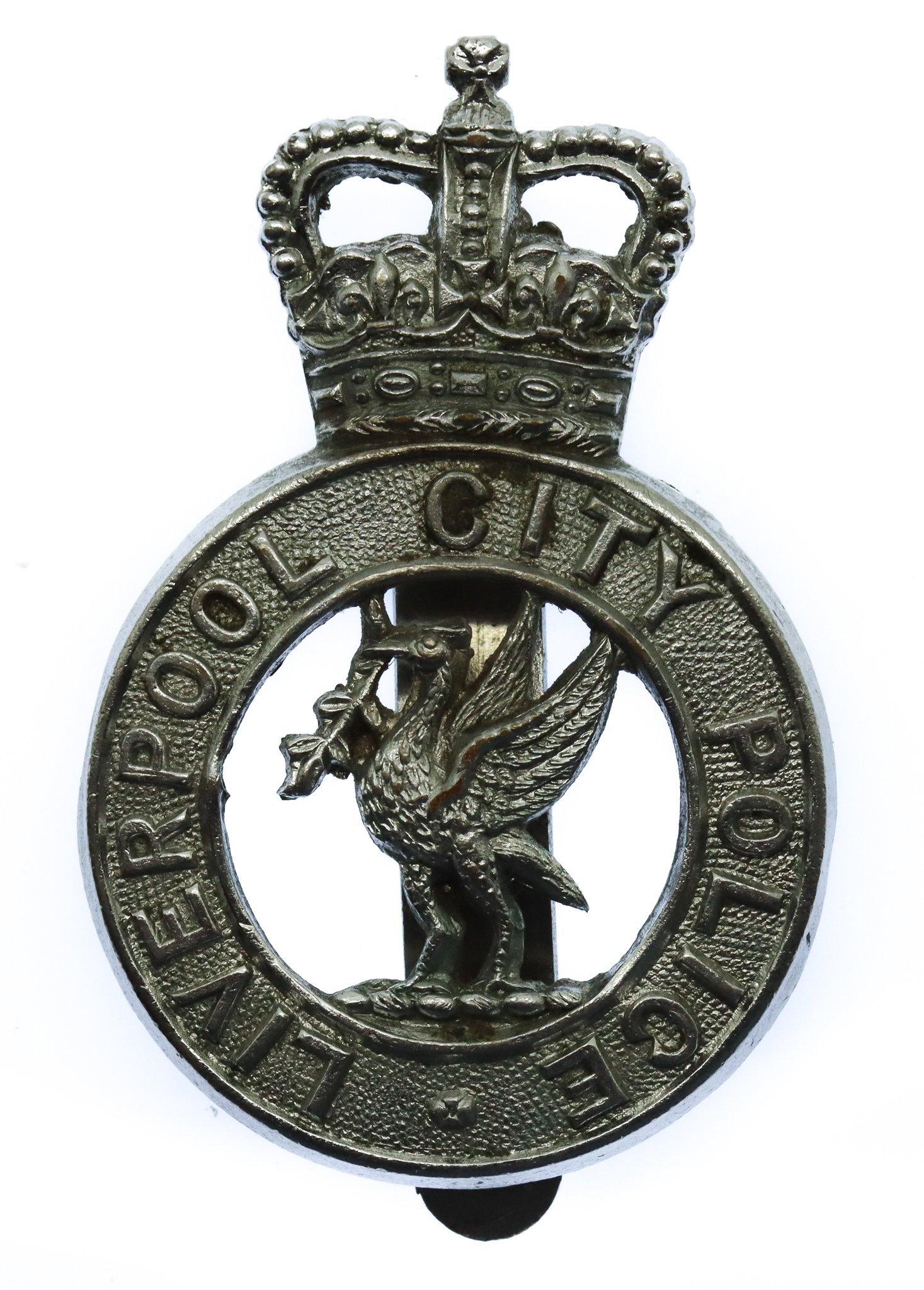 Liverpool City Police Cap Badge - Queen's Crown