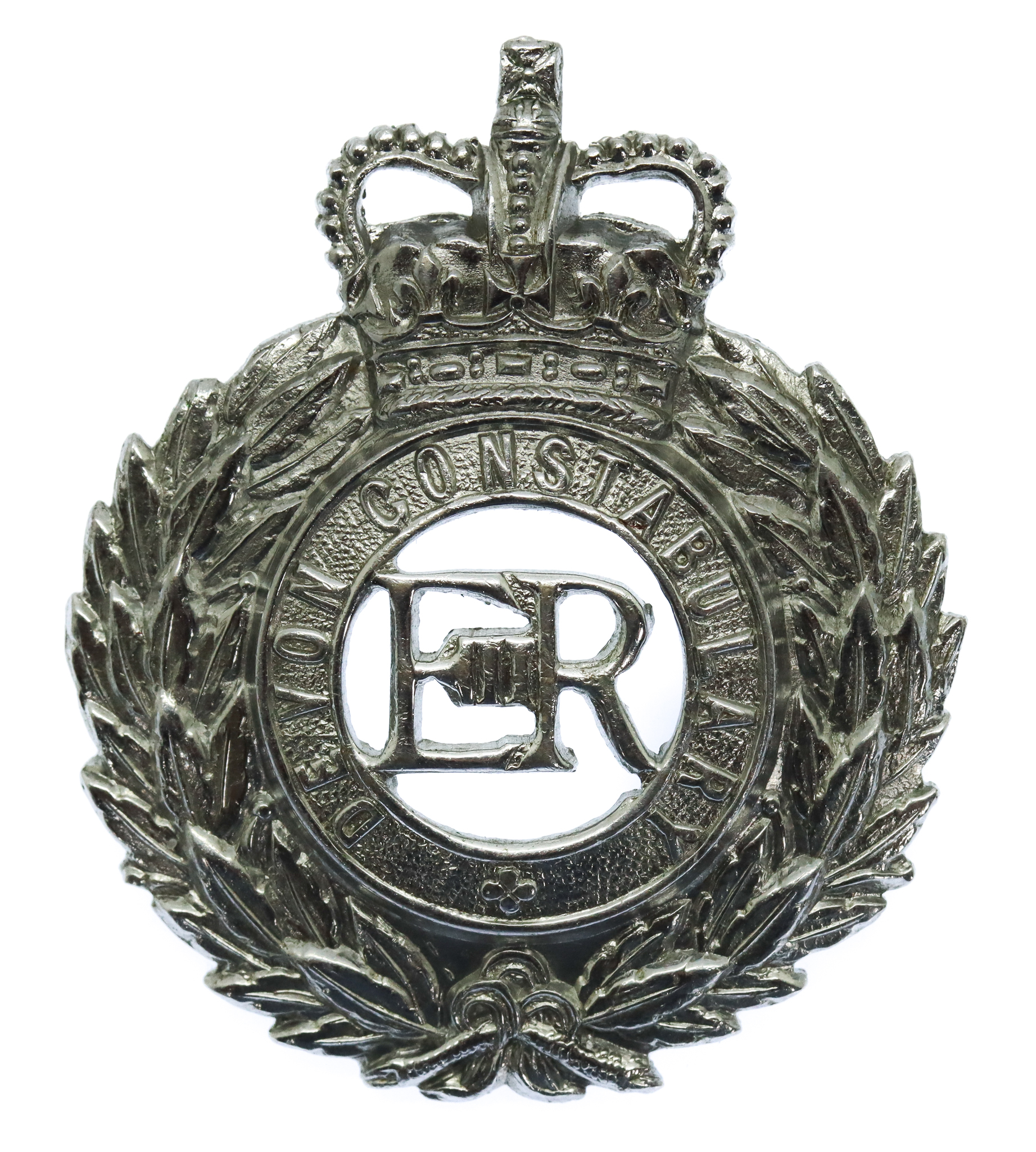 Devon Constabulary Wreath Cap Badge - Queen's Crown