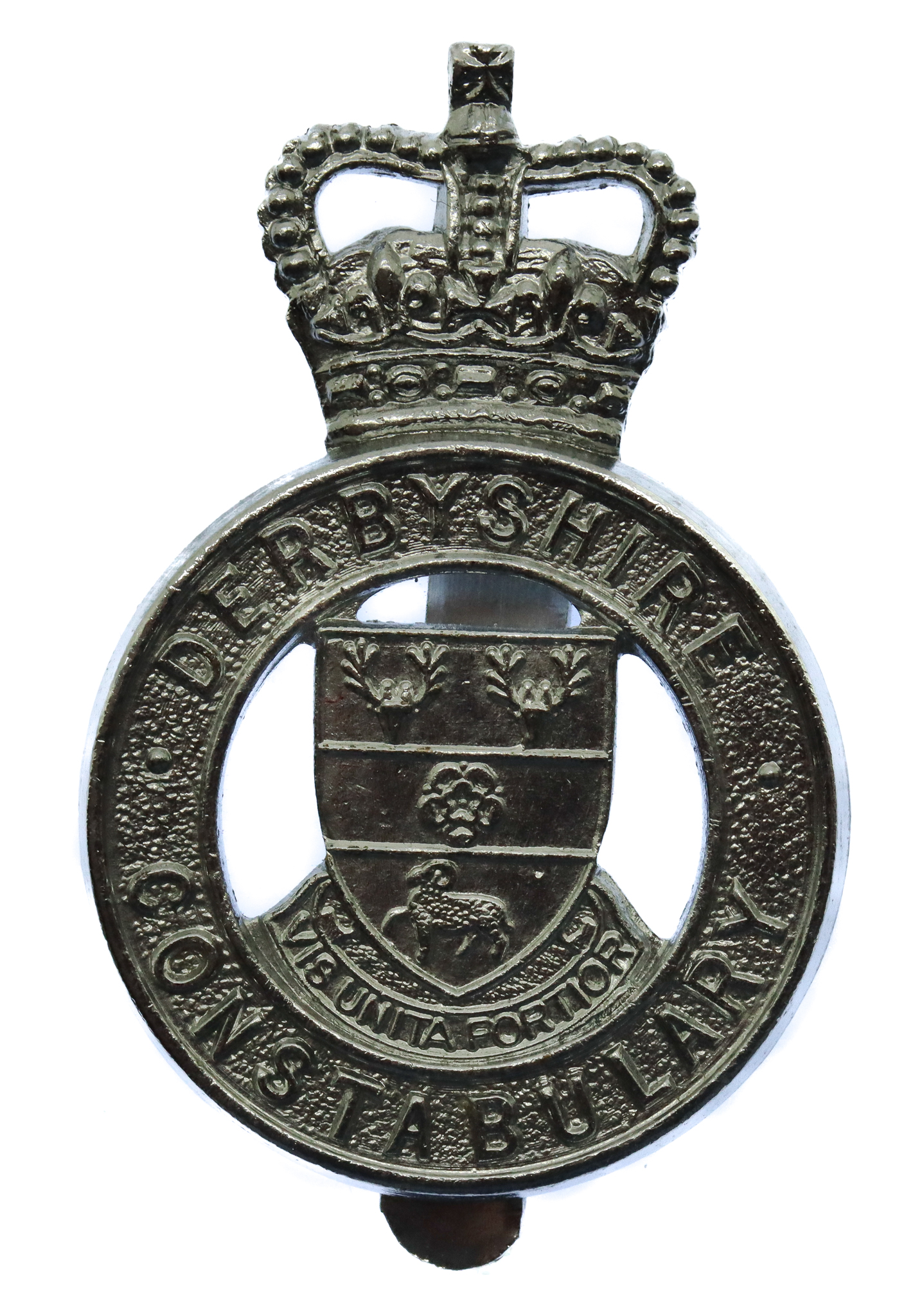 Derbyshire Constabulary Cap Badge - Queen's Crown