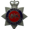 Surrey Constabulary Enamelled Star Cap Badge - Queen's Crown