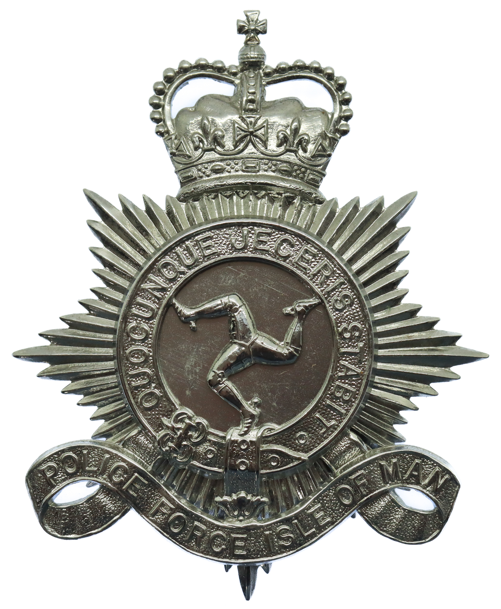 Isle of Man Constabulary Helmet Plate - Queen's Crown