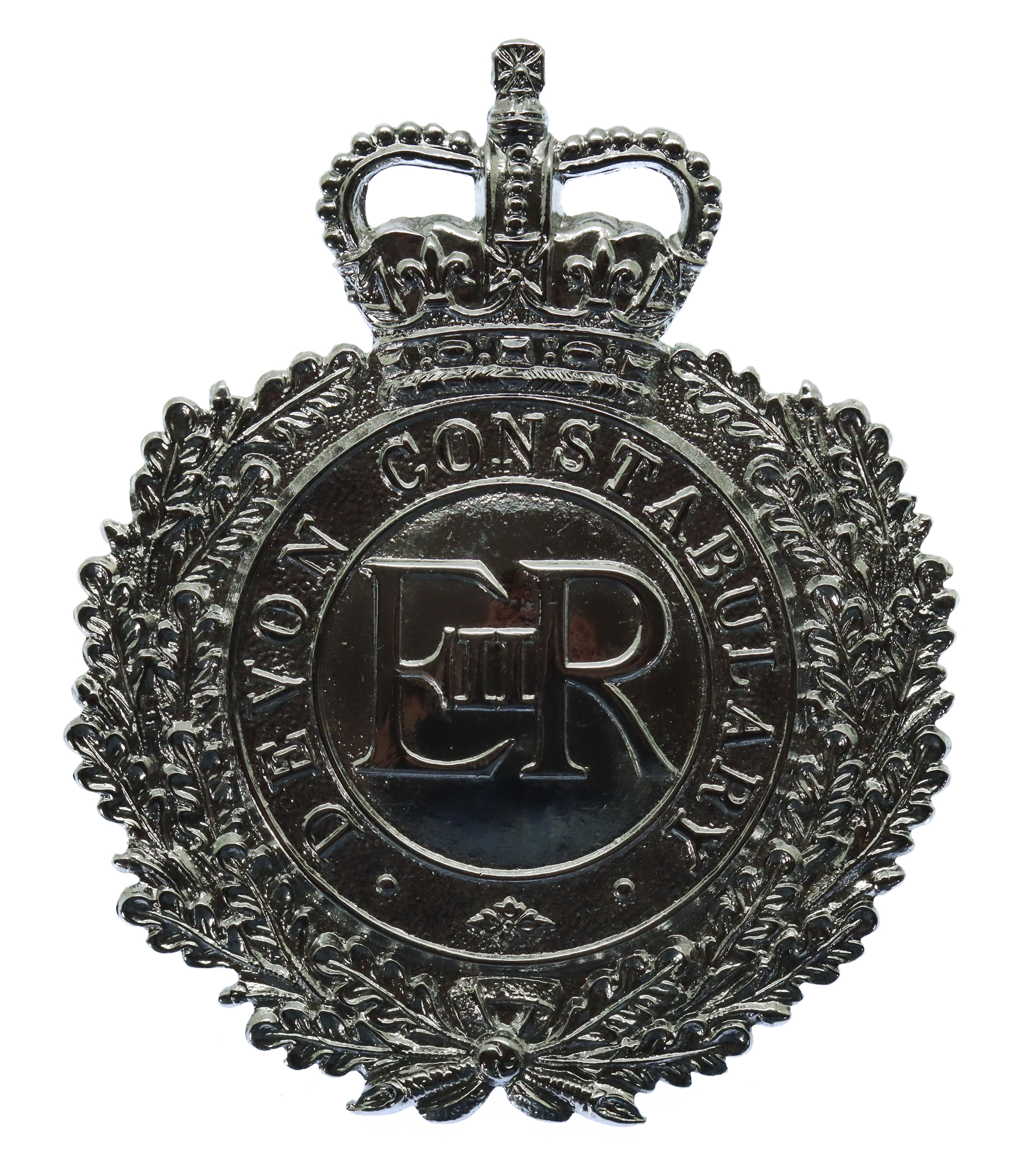 Devon Constabulary Wreath Helmet Plate - Queen's Crown