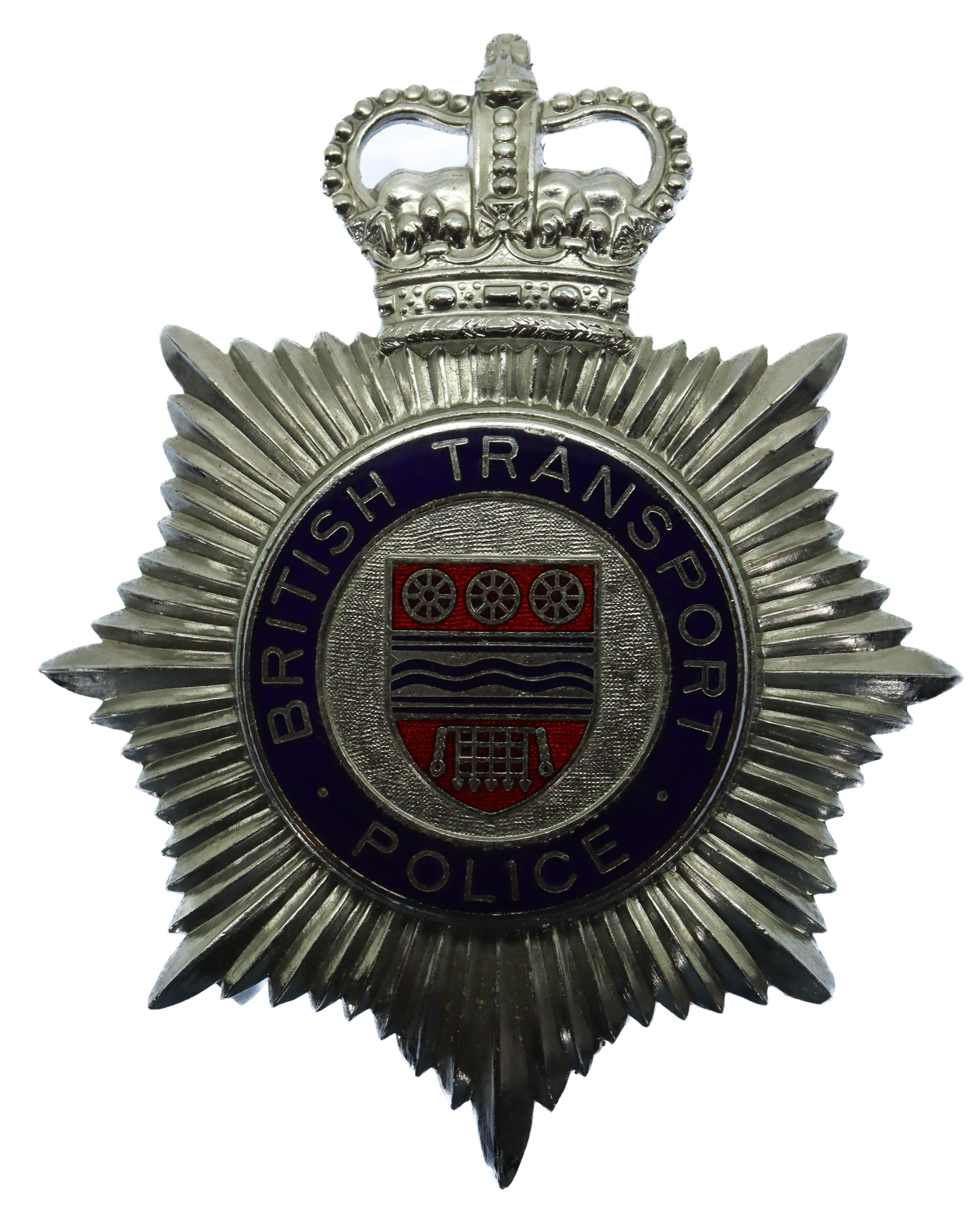 British Transport Police (B.T.P.) Enamelled Helmet Plate - Queen's Crown