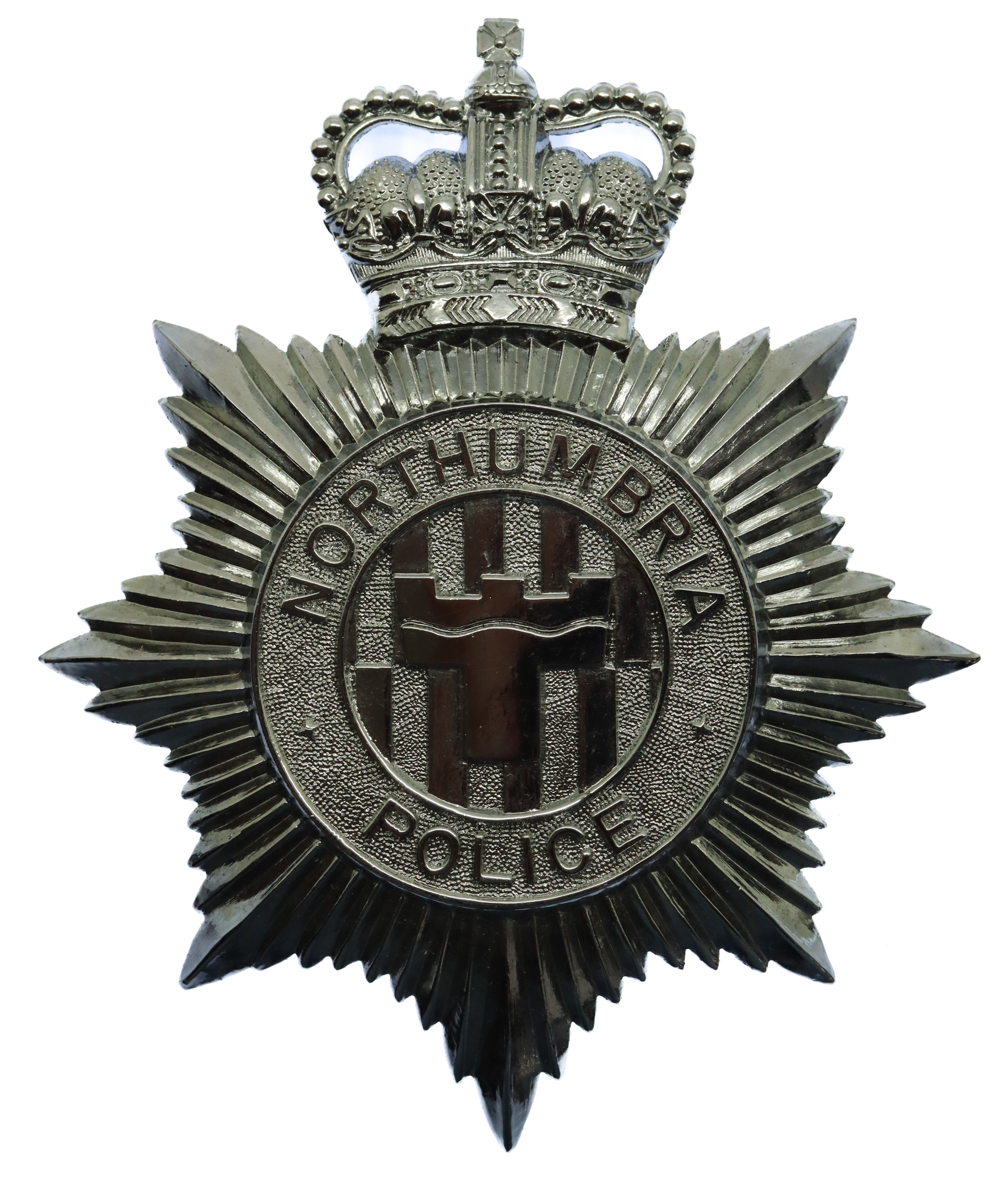 Northumbria Police Helmet Plate - Queen's Crown