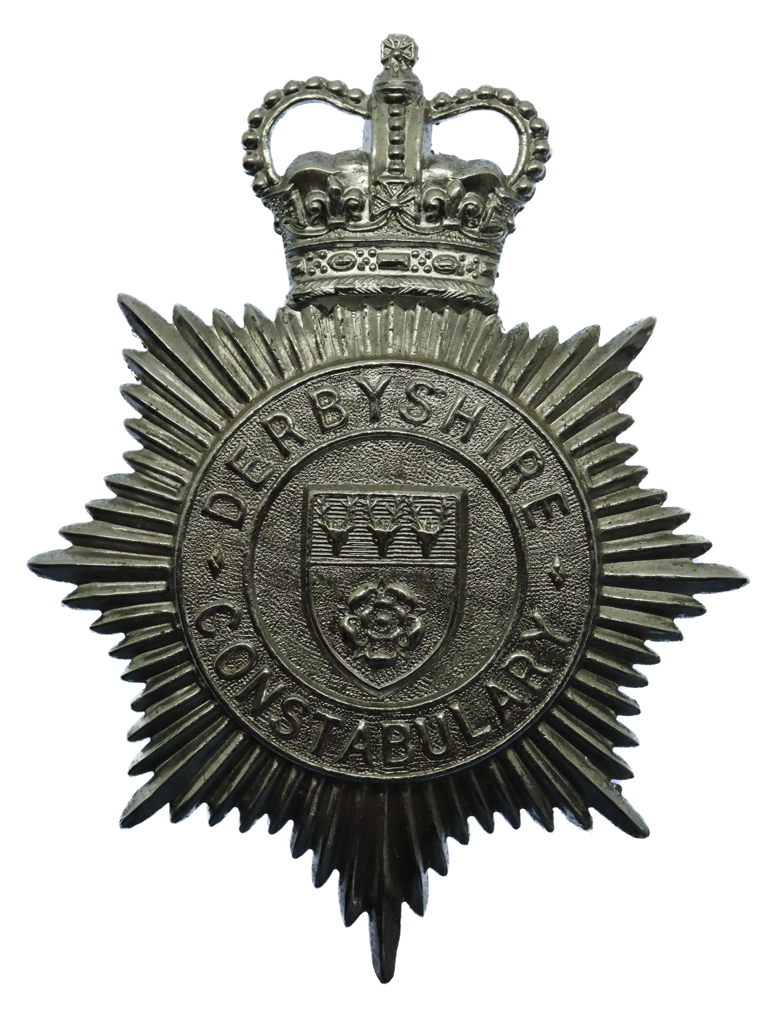Derbyshire Constabulary Helmet Plate - Queen's Crown