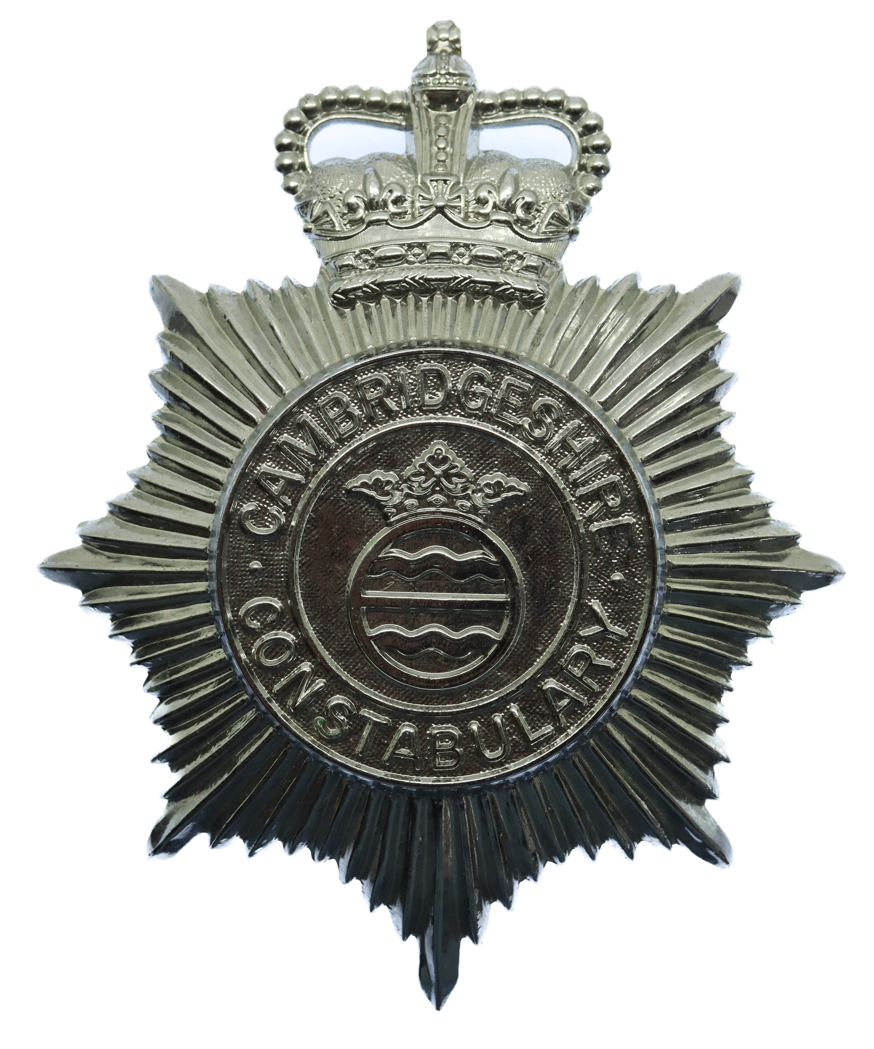 Cambridgeshire Constabulary Helmet Plate - Queen's Crown