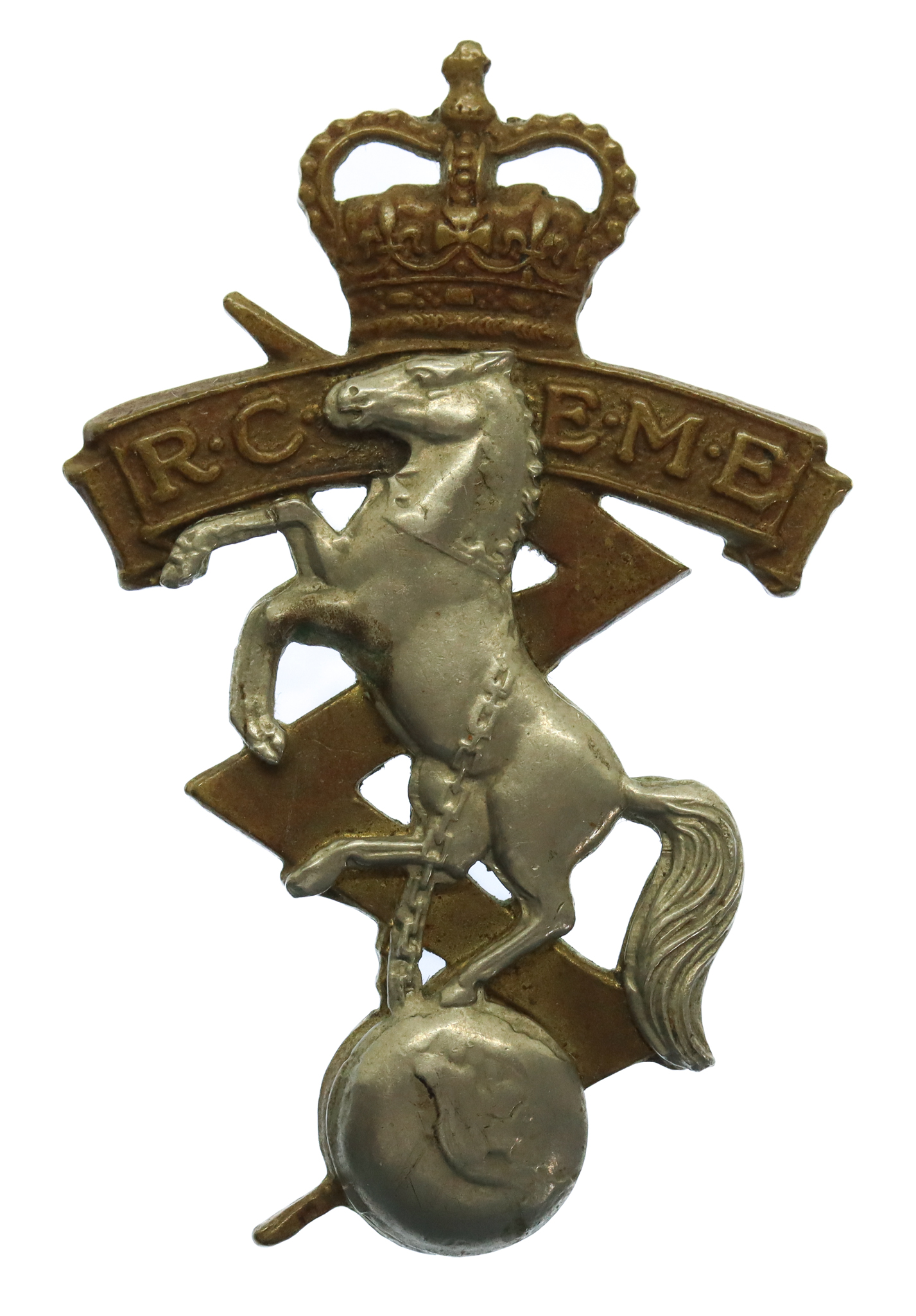Royal Canadian Electrical & Mechanical Engineers (R.C.E.M.E.) Cap Badge - Queen's Crown
