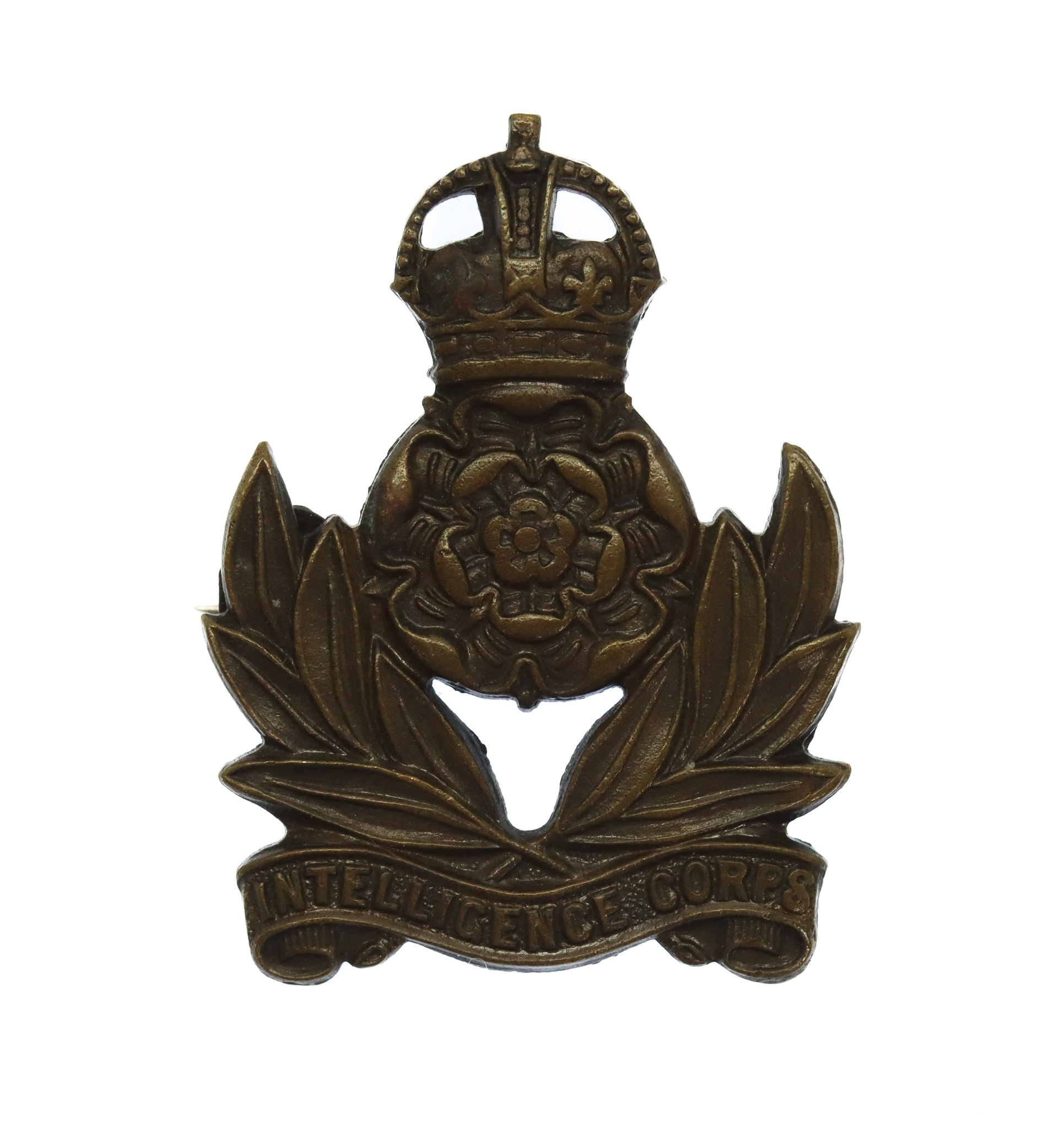Intelligence Corps Bronze Sweetheart Brooch - King's Crown