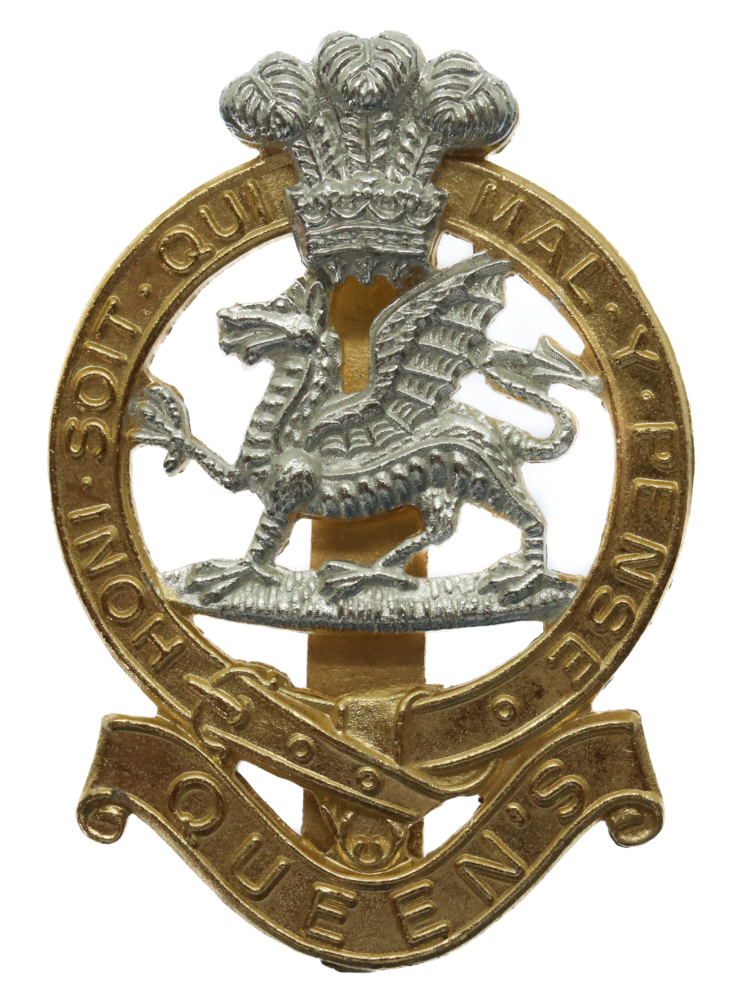 Queen's Royal Regiment Anodised (Staybrite) Cap Badge