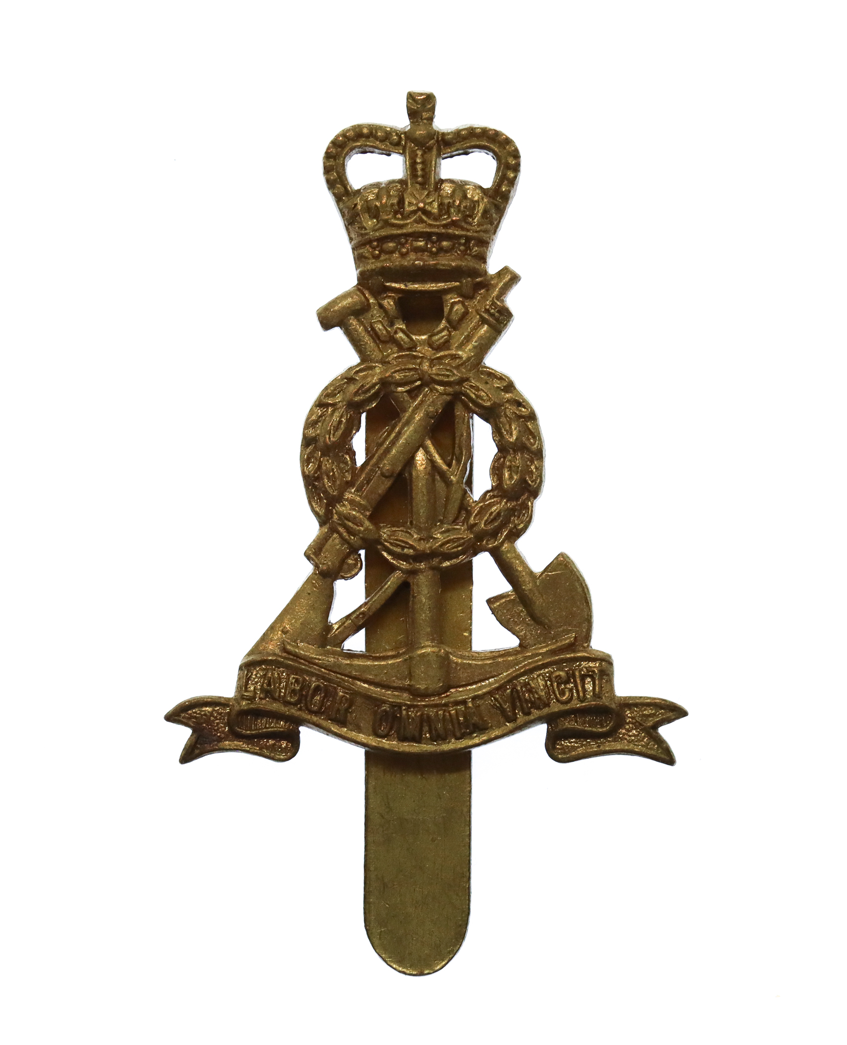 Pioneer Corps Brass Beret Badge - Queen's Crown