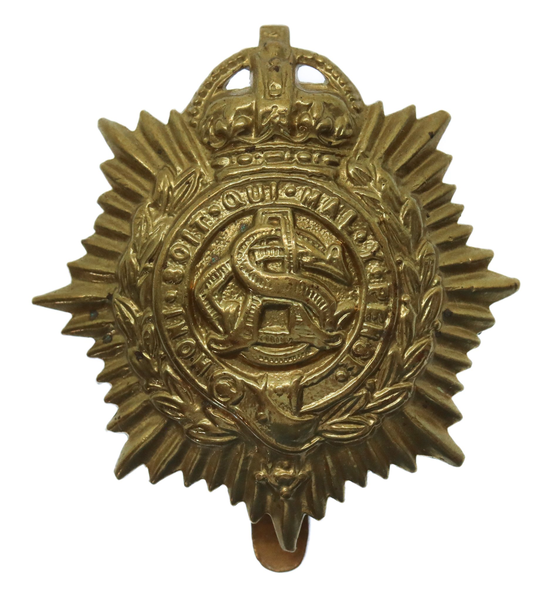 Army Service Corps (A.S.C.) WW1 Non Voided Economy Cap Badge