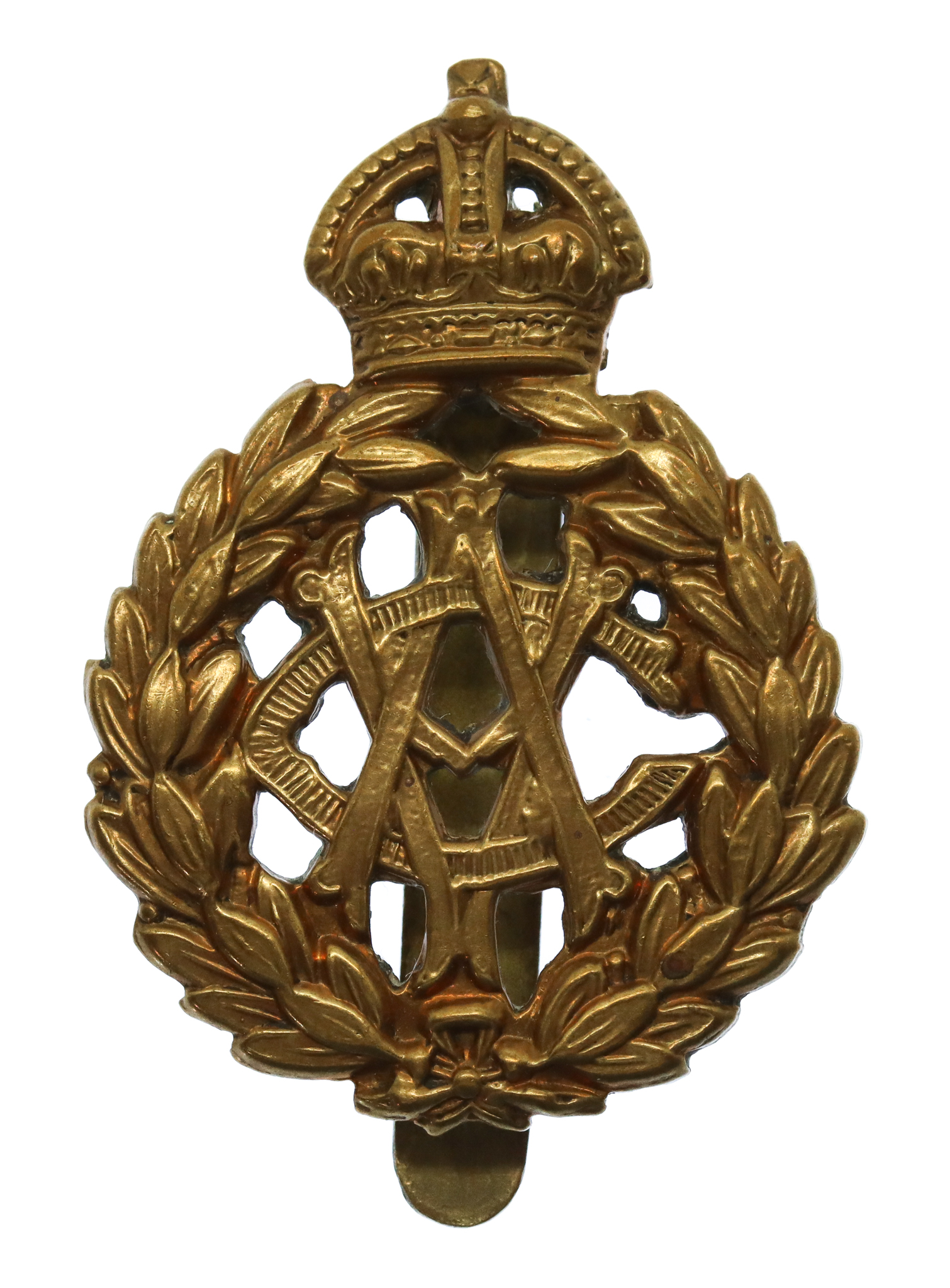 Army Veterinary Corps (A.V.C.) WW1 All Brass Economy Cap Badge