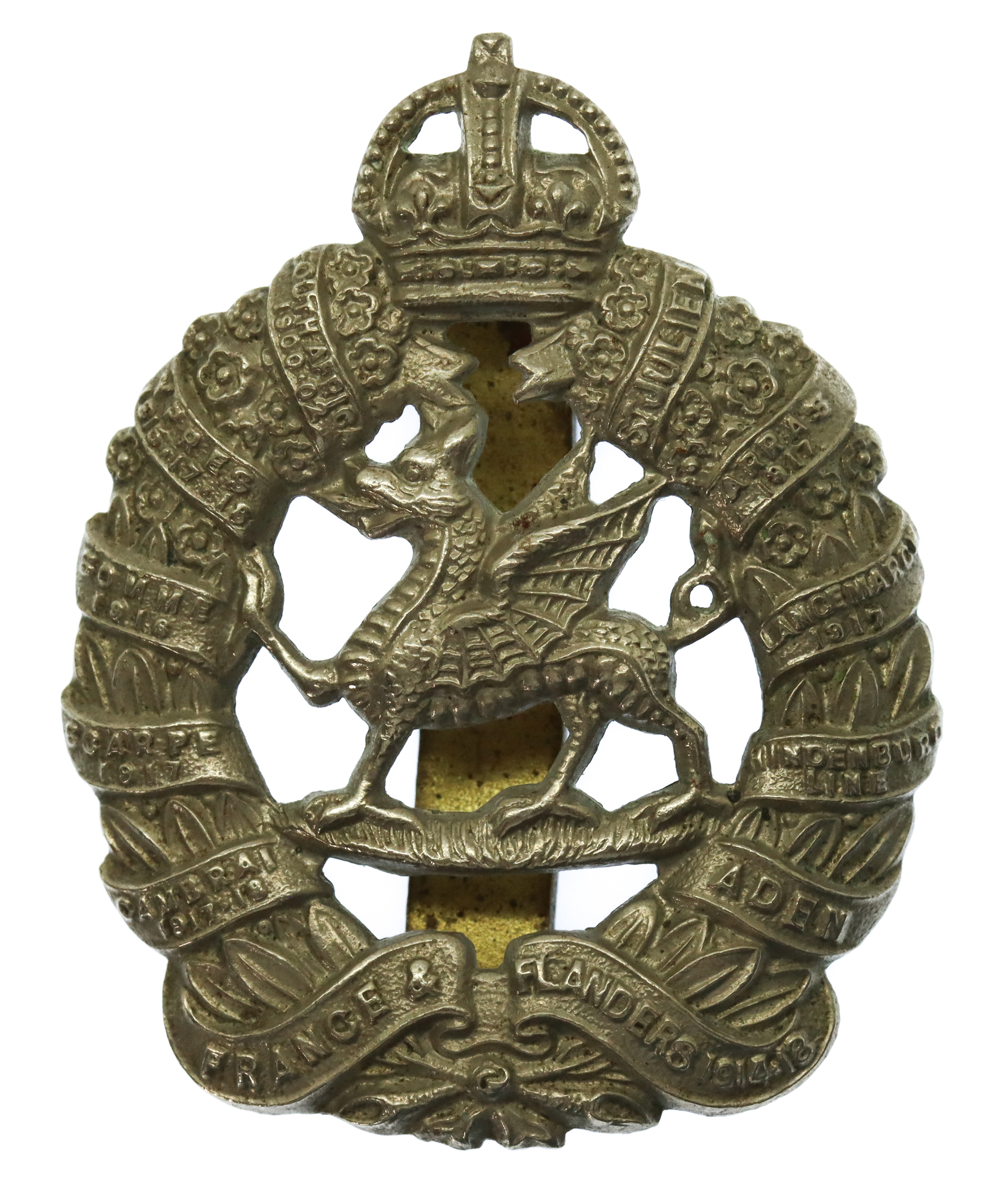 1st Bn. Monmouthshire Regiment Cap Badge - King's Crown