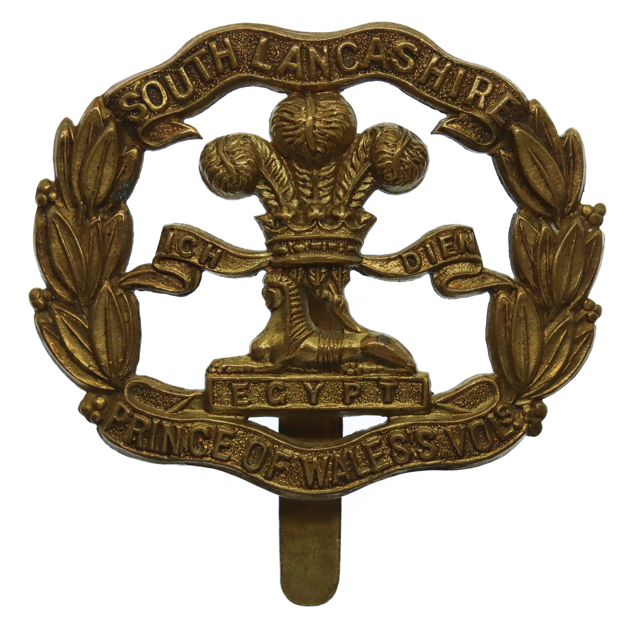 South Lancashire Regiment WW1 All Brass Economy Cap Badge