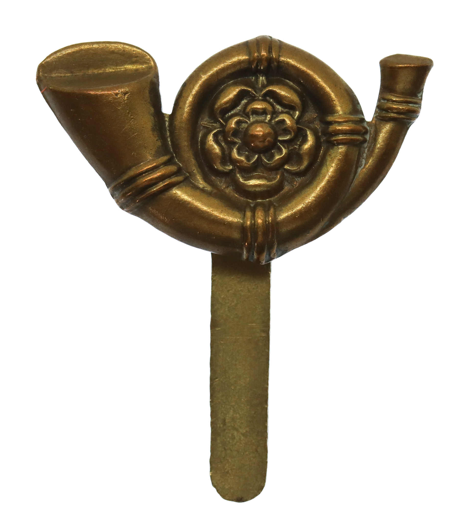King's Own Yorkshire Light Infantry (K.O.Y.L.I.) WW1 All Brass Economy Cap Badge