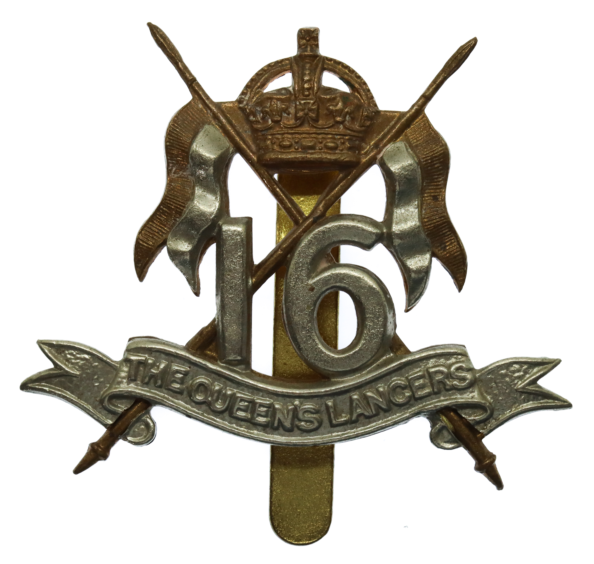 16th The Queen's Lancers Cap Badge - King's Crown