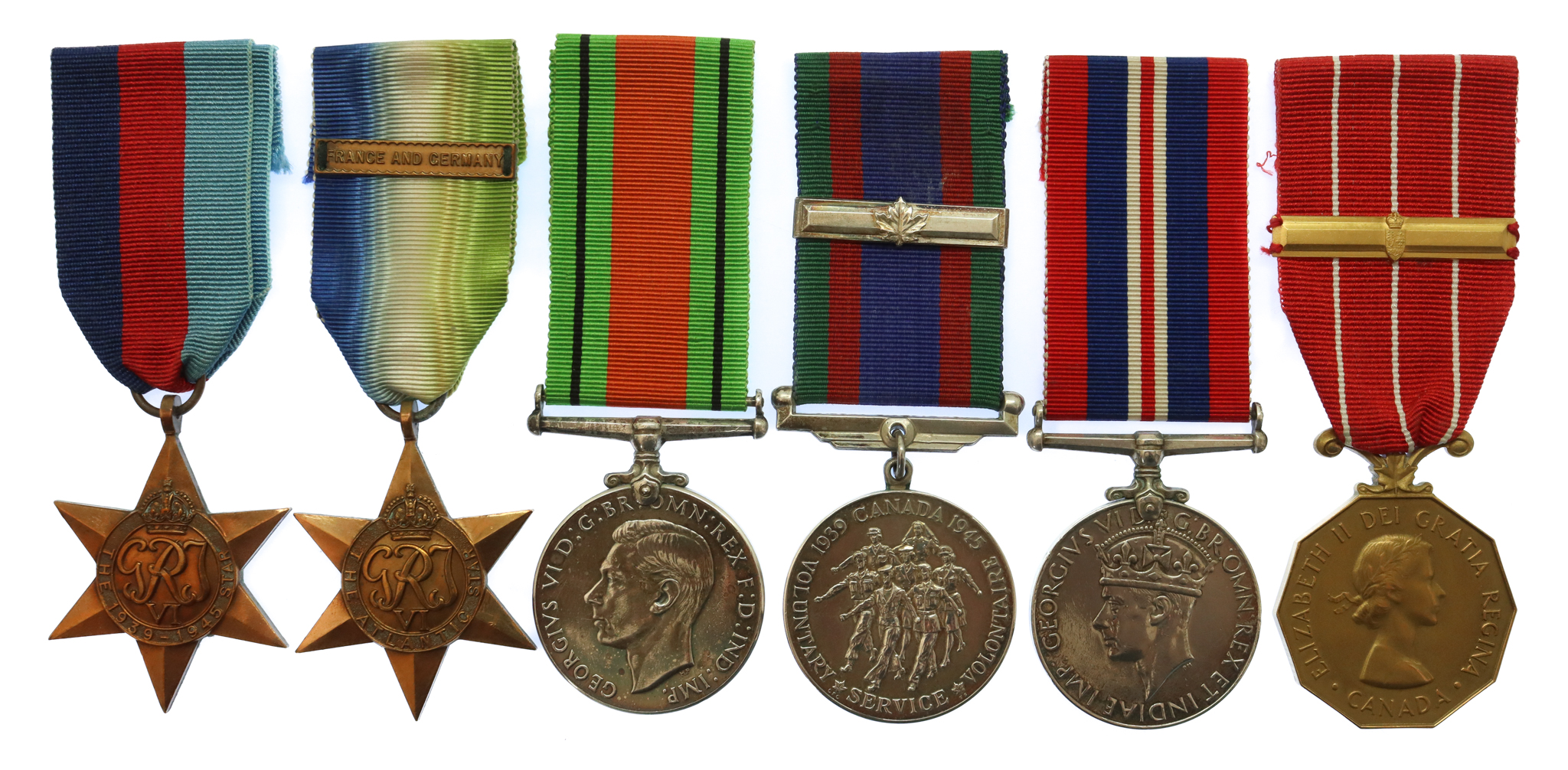 WW2 Royal Canadian Navy Medal Group of Six - Petty Officer 1st Class J.W.L. Pelletier, Royal Canadian Navy
