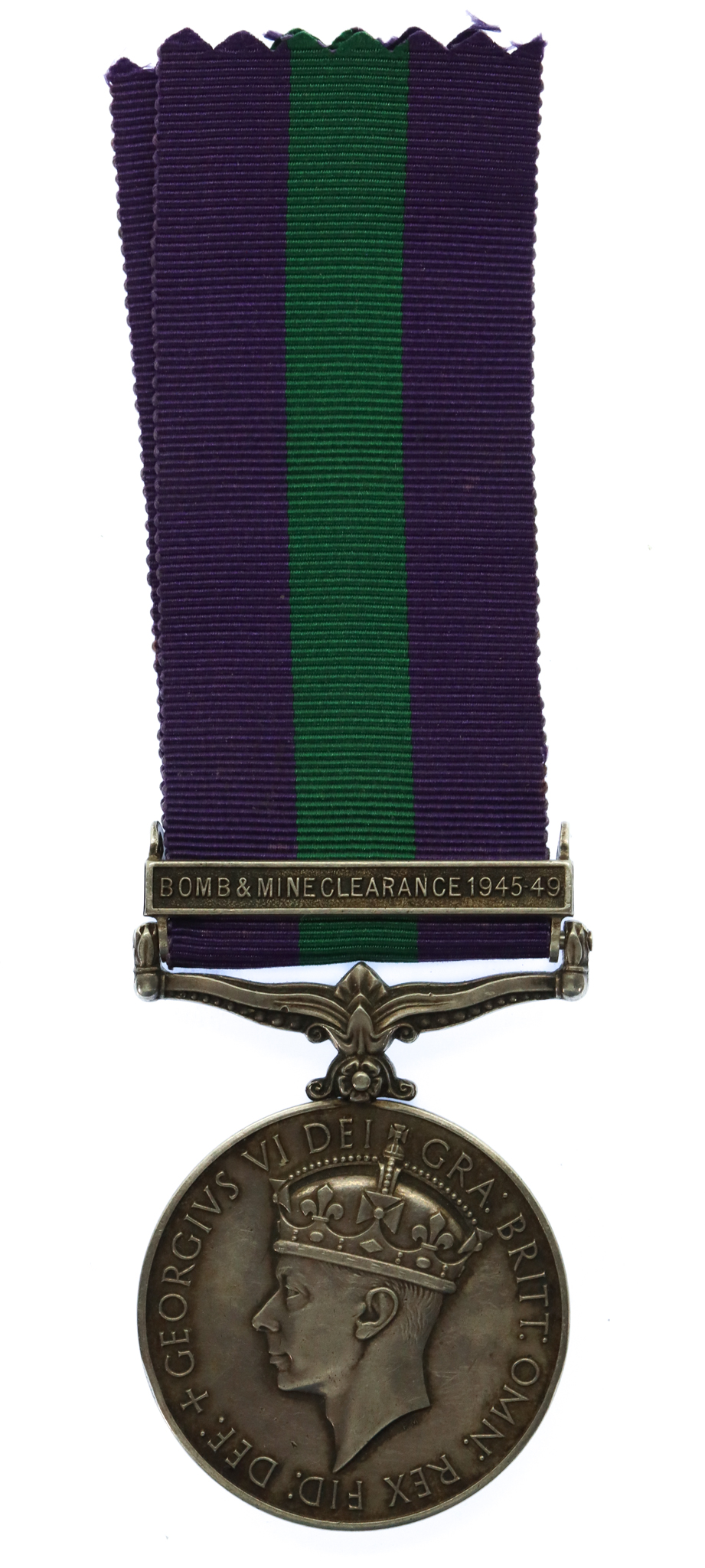 General Service Medal (Clasp - Bomb & Mine Clearance 1945-49) - Spr. T.K. Mason, No.2 Bomb Disposal Sqn. Royal Engineers