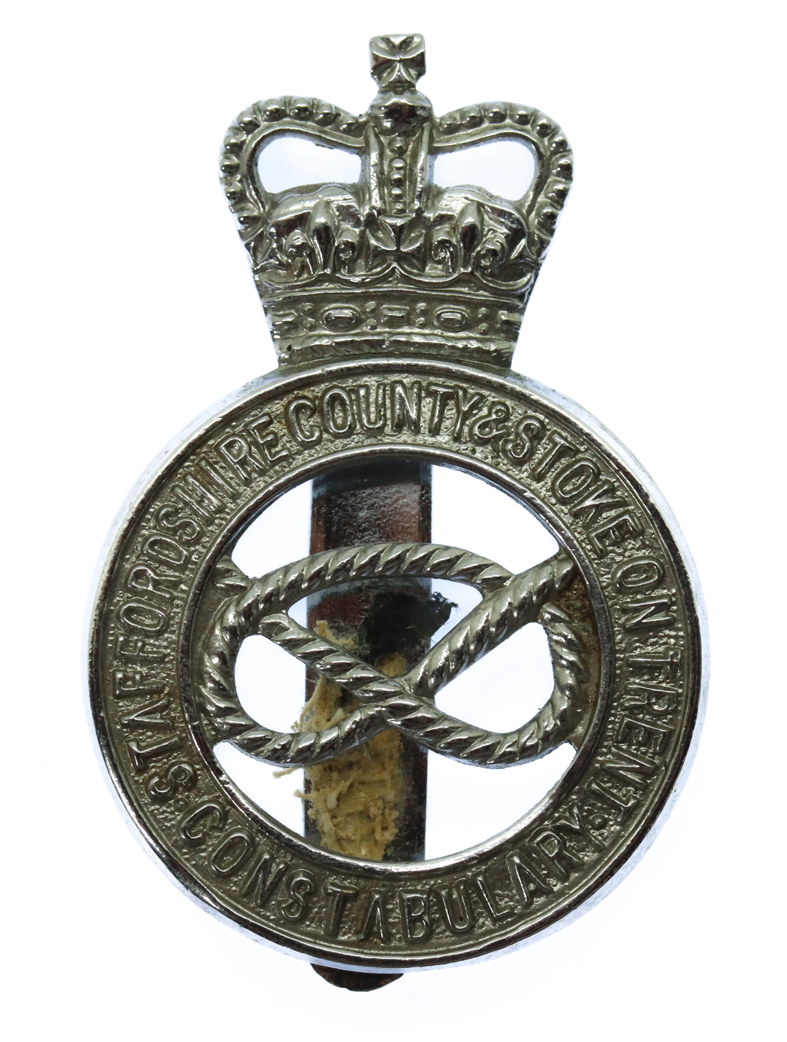 Staffordshire County & Stoke-on-Trent Constabulary Cap Badge - Queen's Crown