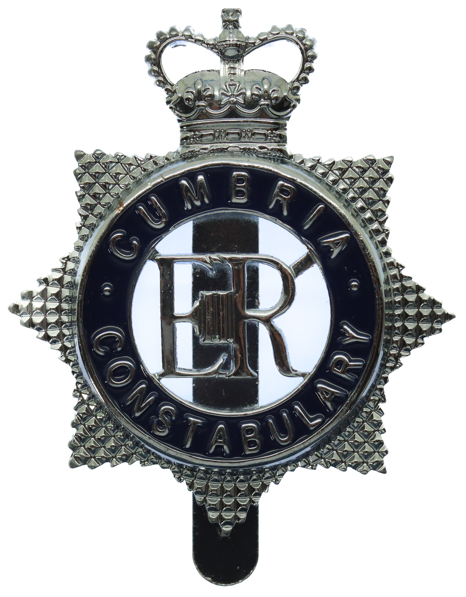 Cumbria Constabulary Enamelled Star Cap Badge - Queen's Crown