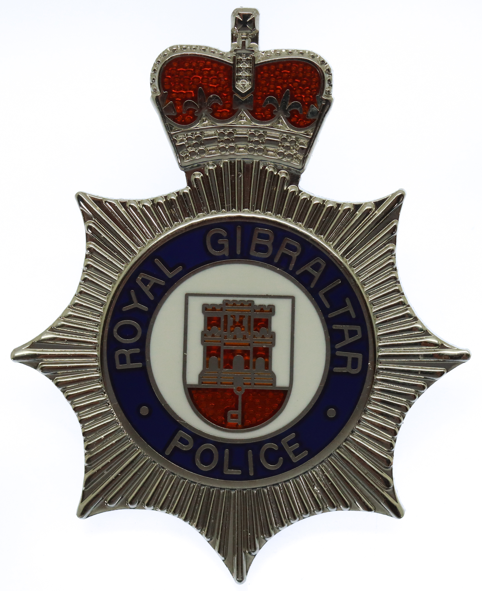 Royal Gibraltar Police Enamelled Cap Badge - Queen's Crown